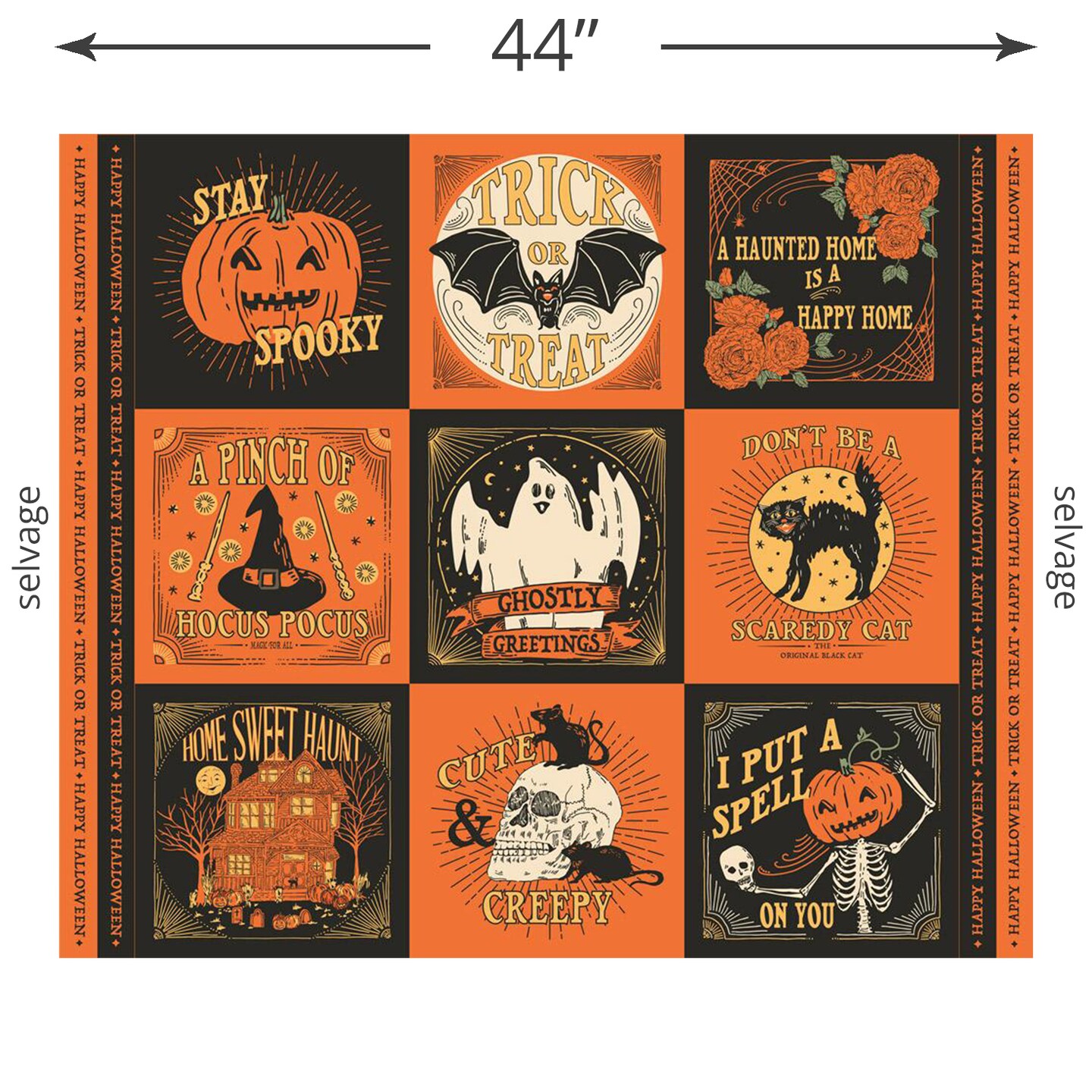 Haunted Square Panel in Multi (20919 11) | Home Sweet Haunt | Stacy Iest Hsu | Moda