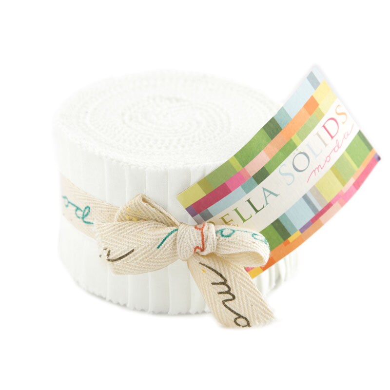Bella Solids 2.5" Strip Junior Roll (Junior Jelly Roll) in Off White by Moda for Moda (9900JJR 200)
