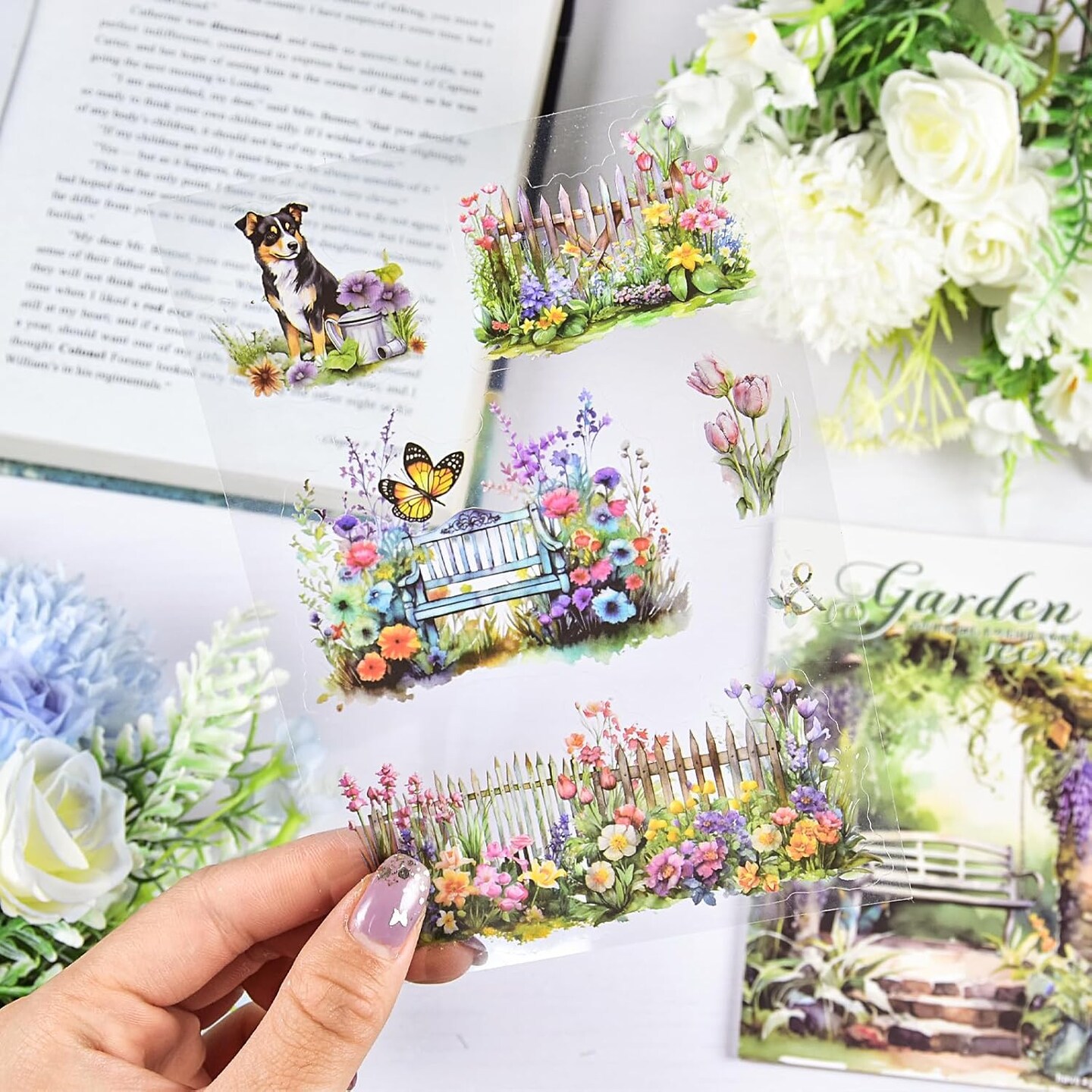 20Page 120pcs Vintage Flower Scrapbook Stickers (Purple) 5.82 x 4.13 x 0.18 inches