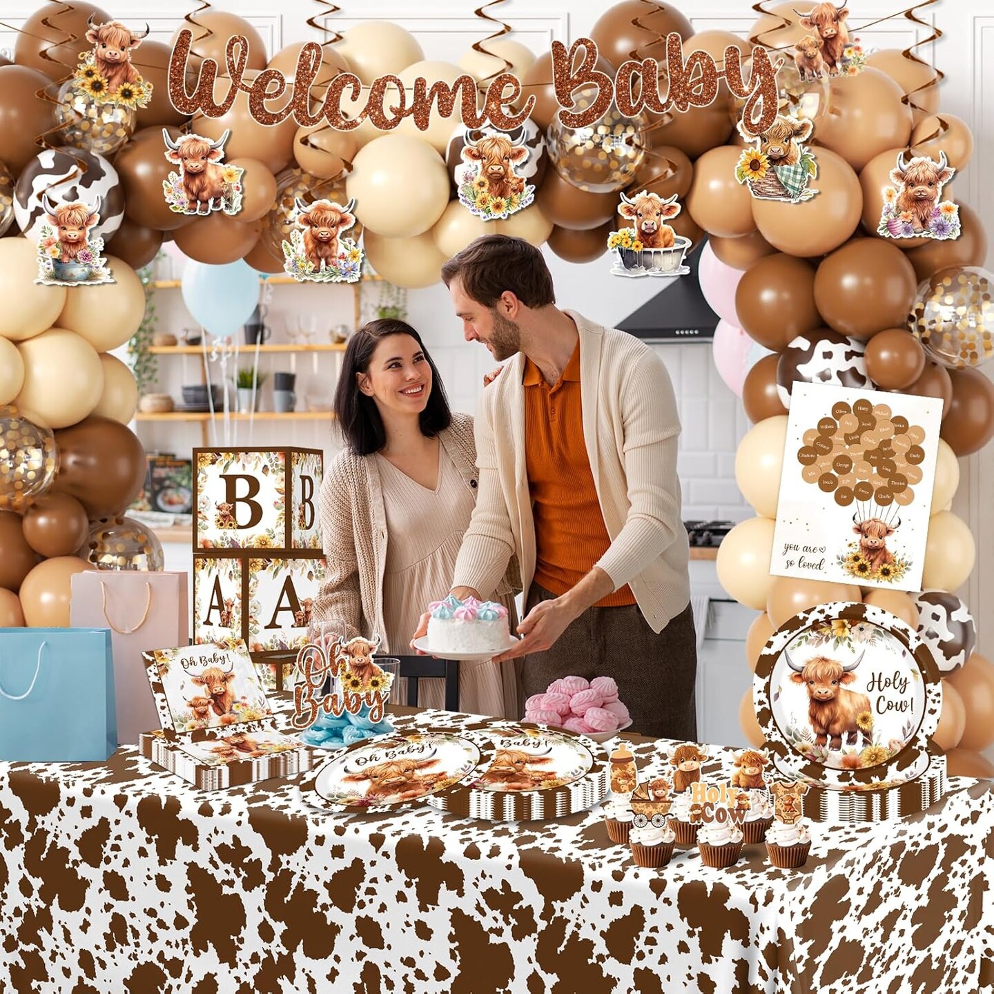 Highland Cow Baby Shower Decorations