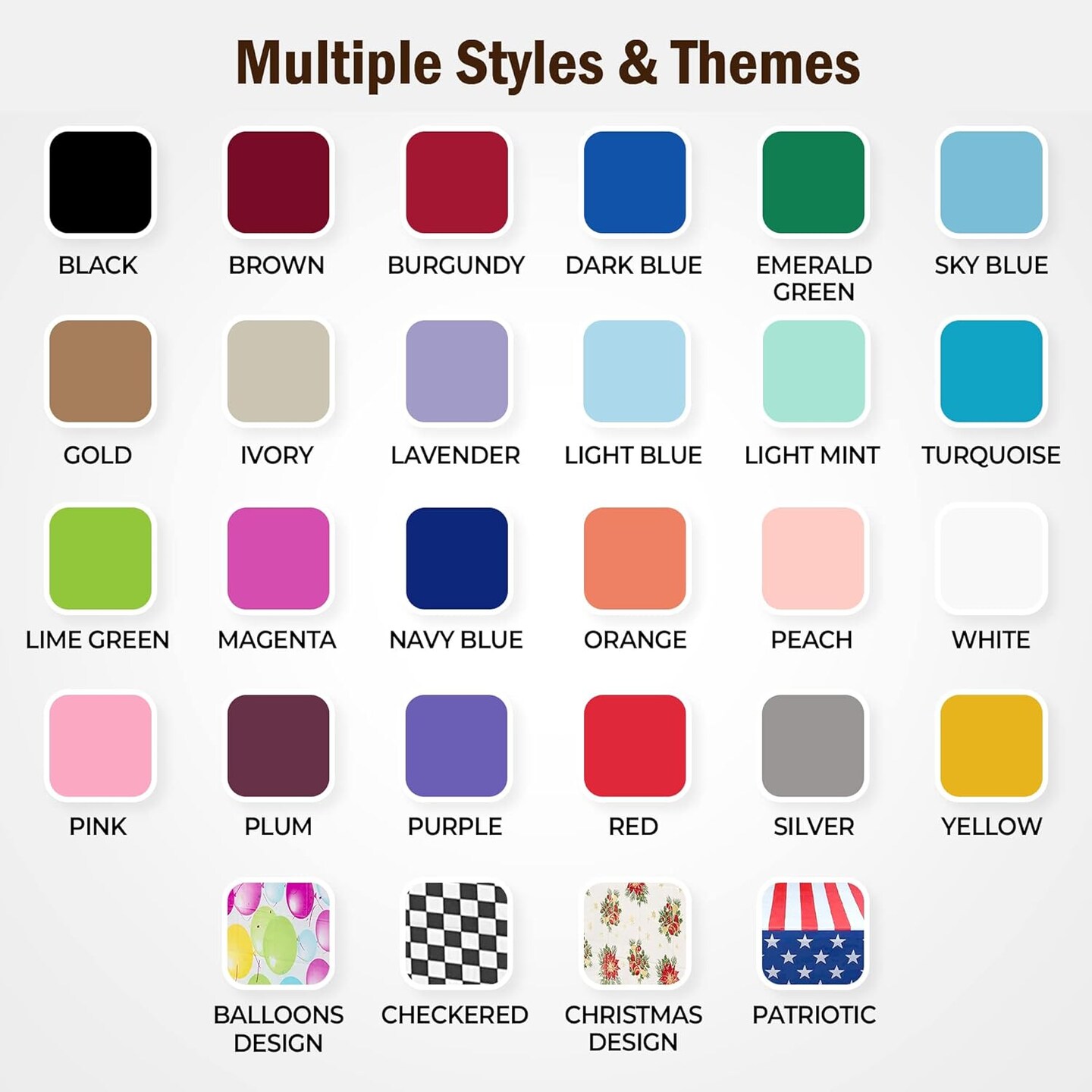 6-Pack Premium Plastic Tablecloth