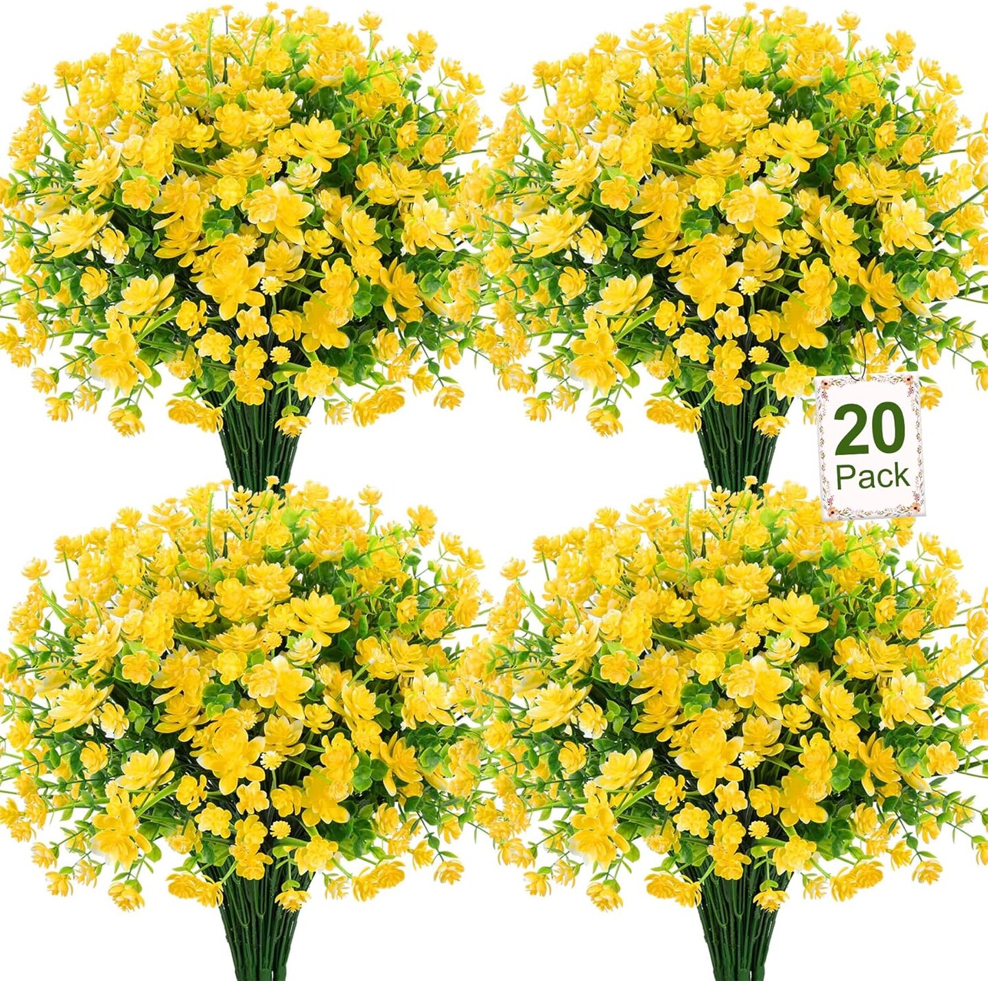20 Bundles Aritificial Flowers for Outdoors Decoration