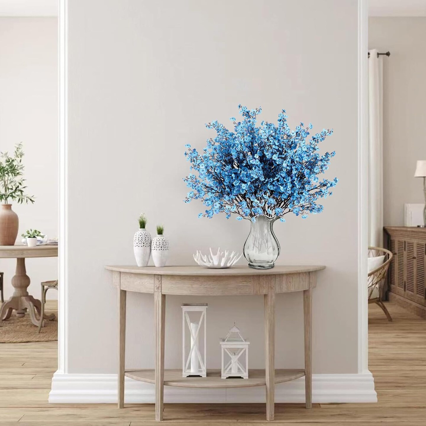 10 Pcs Babys Breath Artificial Flowers (Blue)