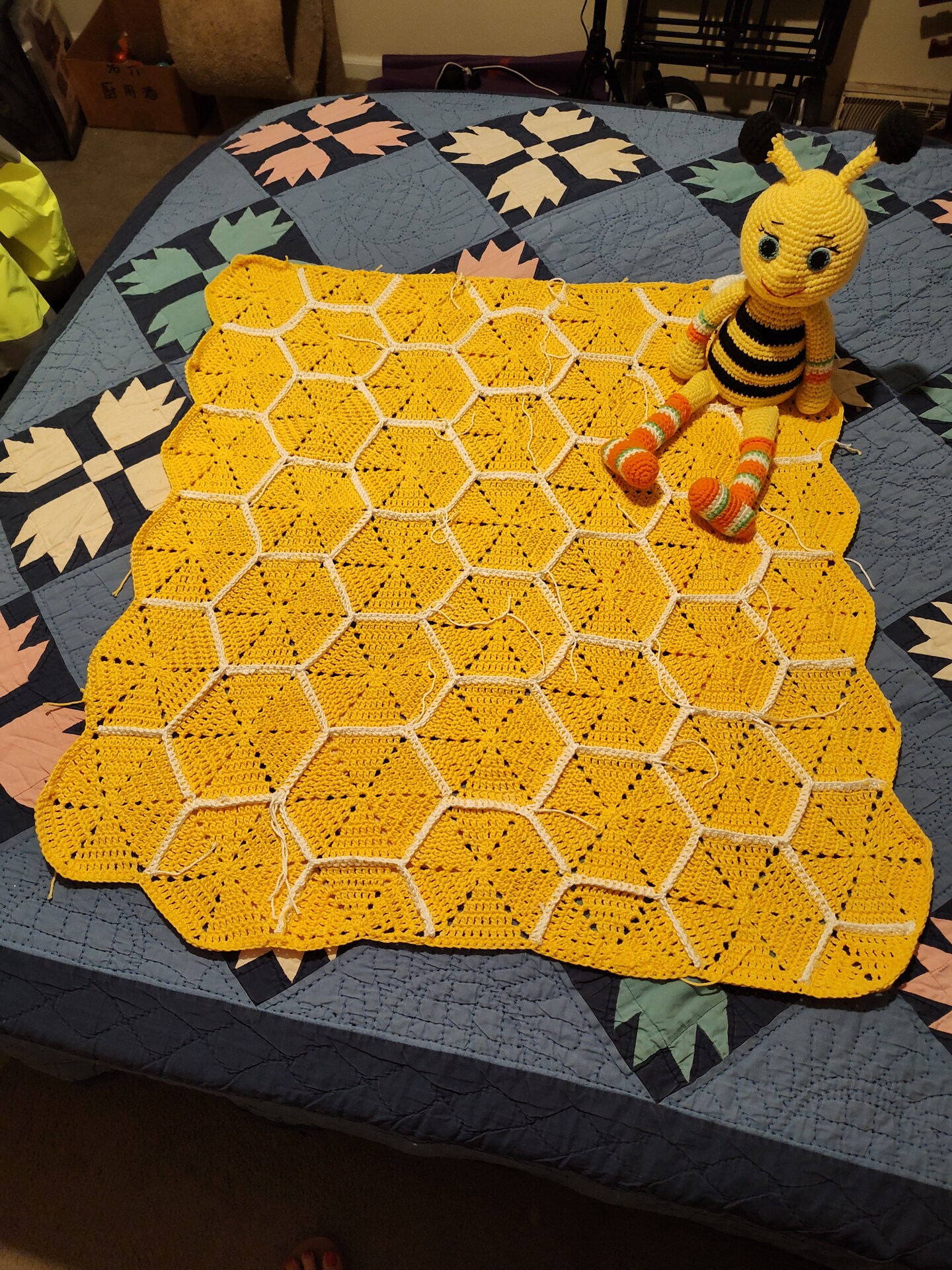 Honeycomb Crochet Baby Blanket Heirloom Gift (36