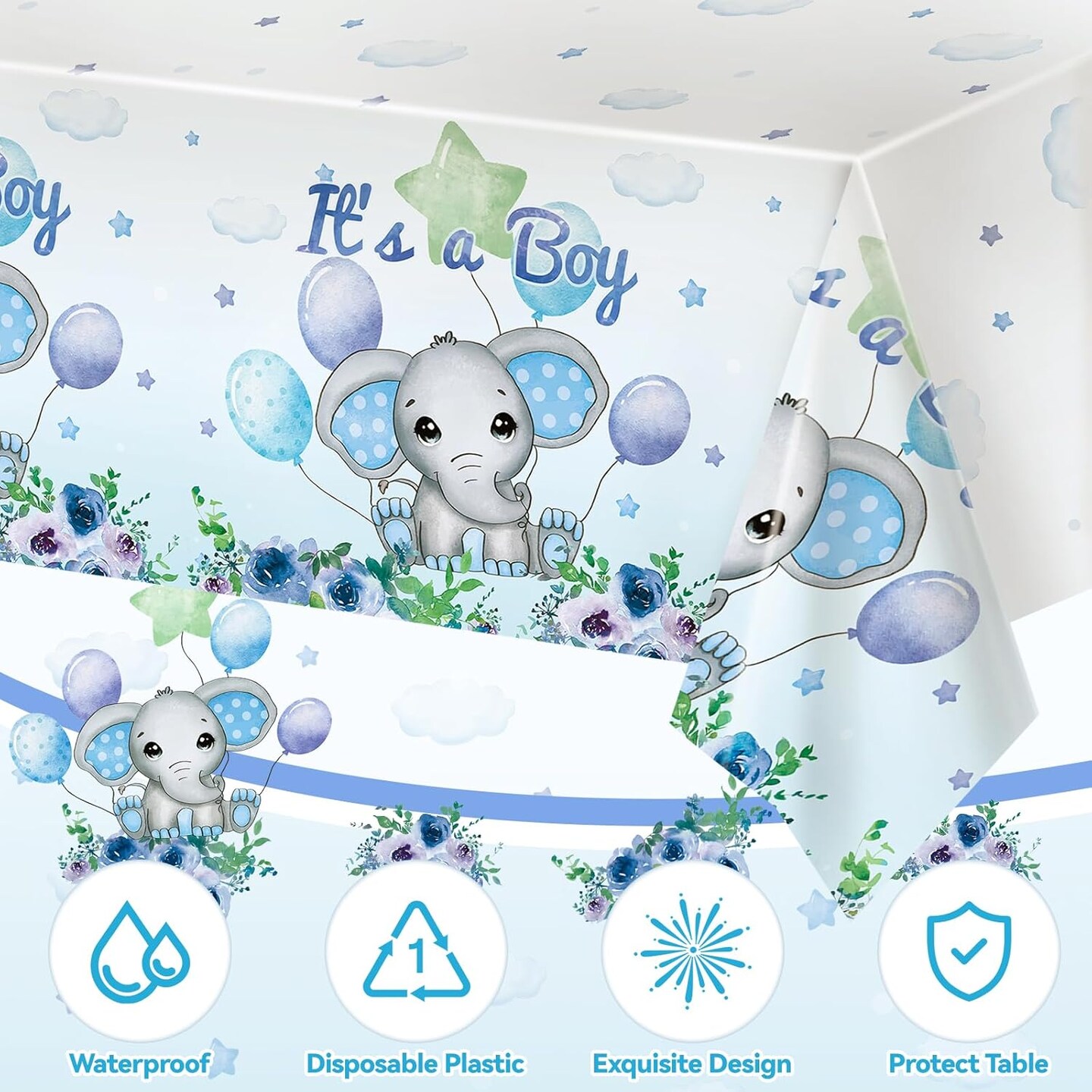121Pcs Elephant Baby Shower Decorations Baby Shower Decorations,24 Guests