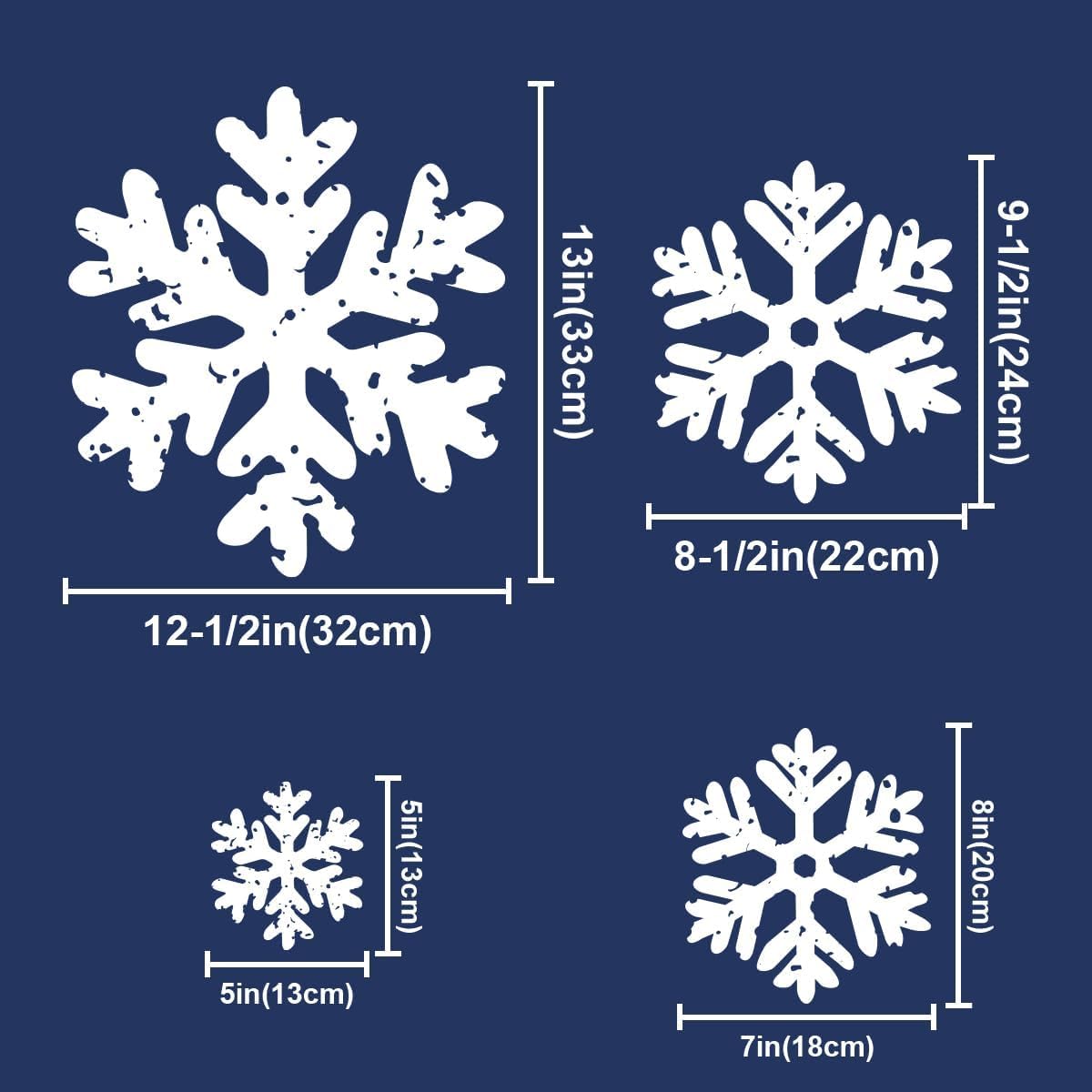 8 Sheets Extra Large White Snowflake Christmas Window Clings