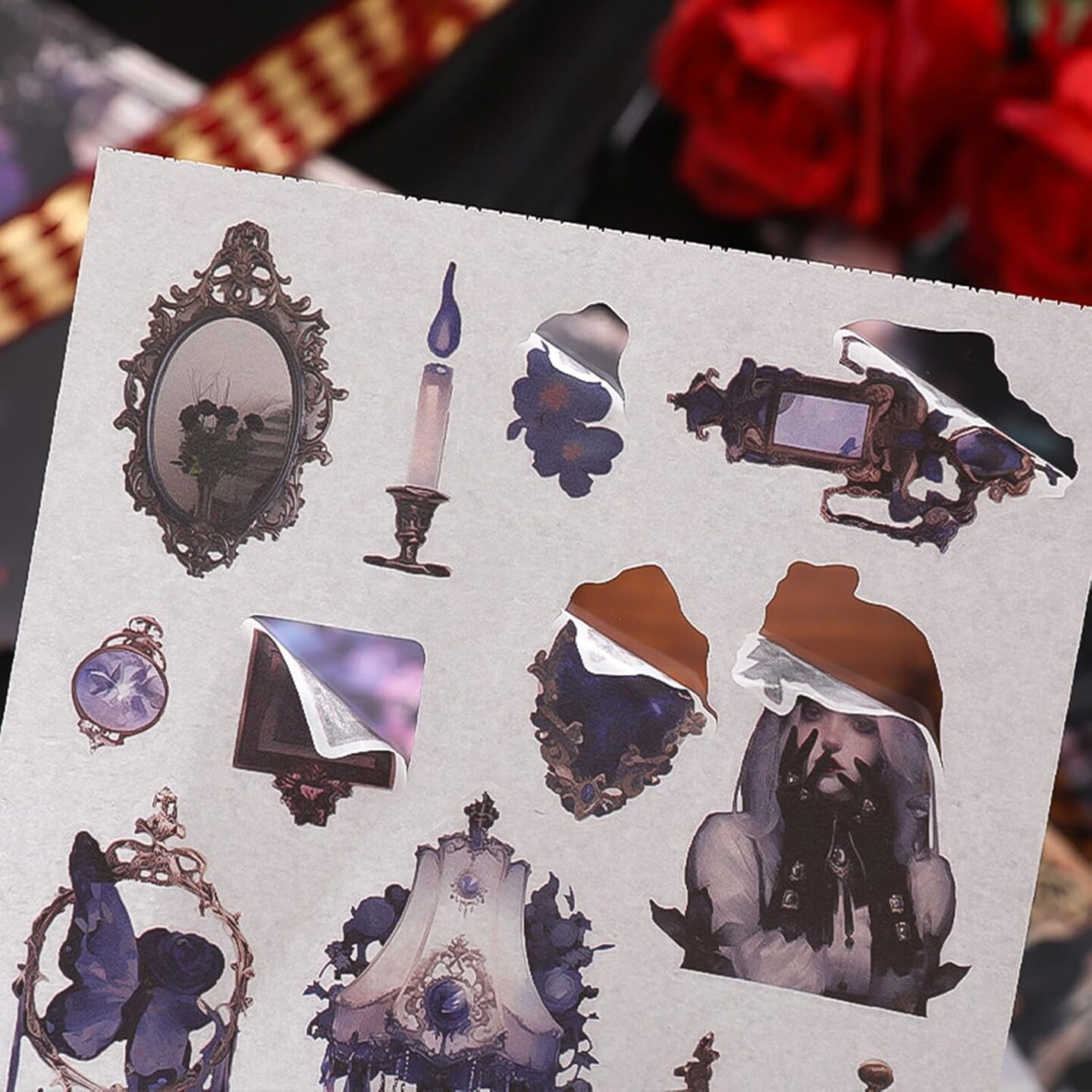 453 PCS Washi Vintage Scrapbook Stickers with 20 Sheets Scrapbook Papers