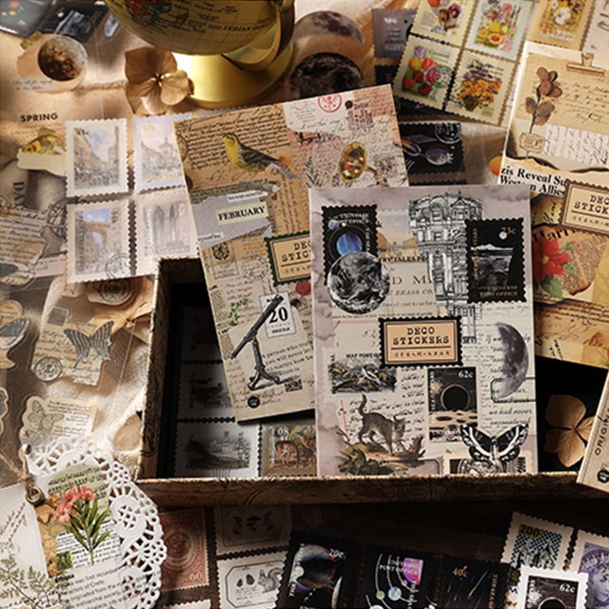 120Pcs Junk Journal Stickers for Scrapbooking (Brown) 4.33 x 7.09 x 0.2 inches