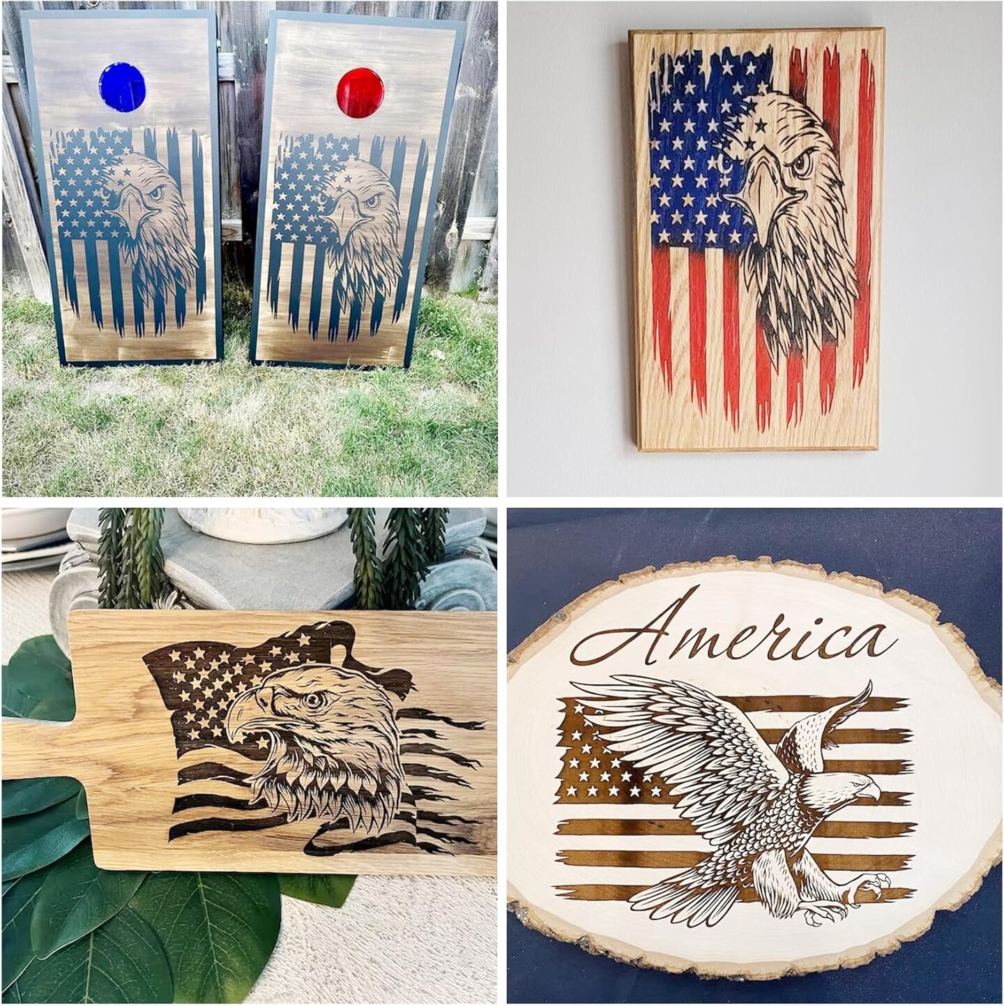 American Flag Star Stencils Template (Large Flag)