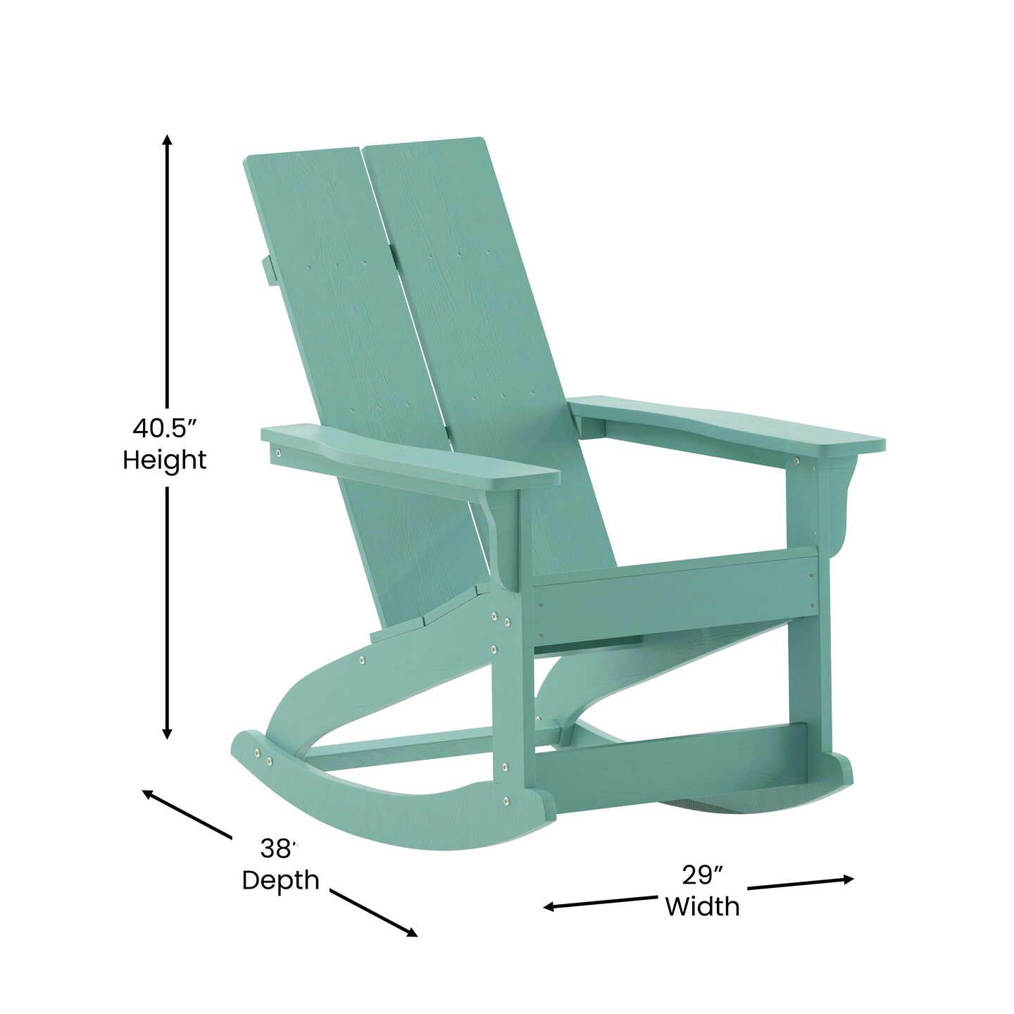 Merrick Lane Set of 2 Wellington UV Treated All-Weather Polyresin Adirondack Rocking Chair for Patio, Sunroom, Deck and More