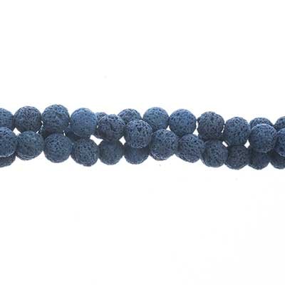 John Bead Earth&#x27;s Jewels 8in 8mm Round Lava Stone Semi-Precious Natural Bead Strand