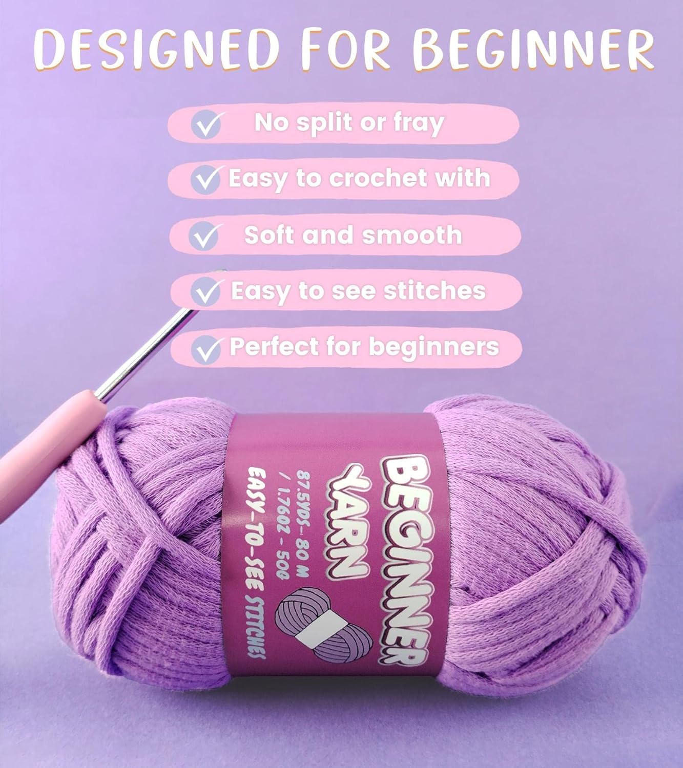 3 Pack Beginners Crochet Yarn (Oyster White)