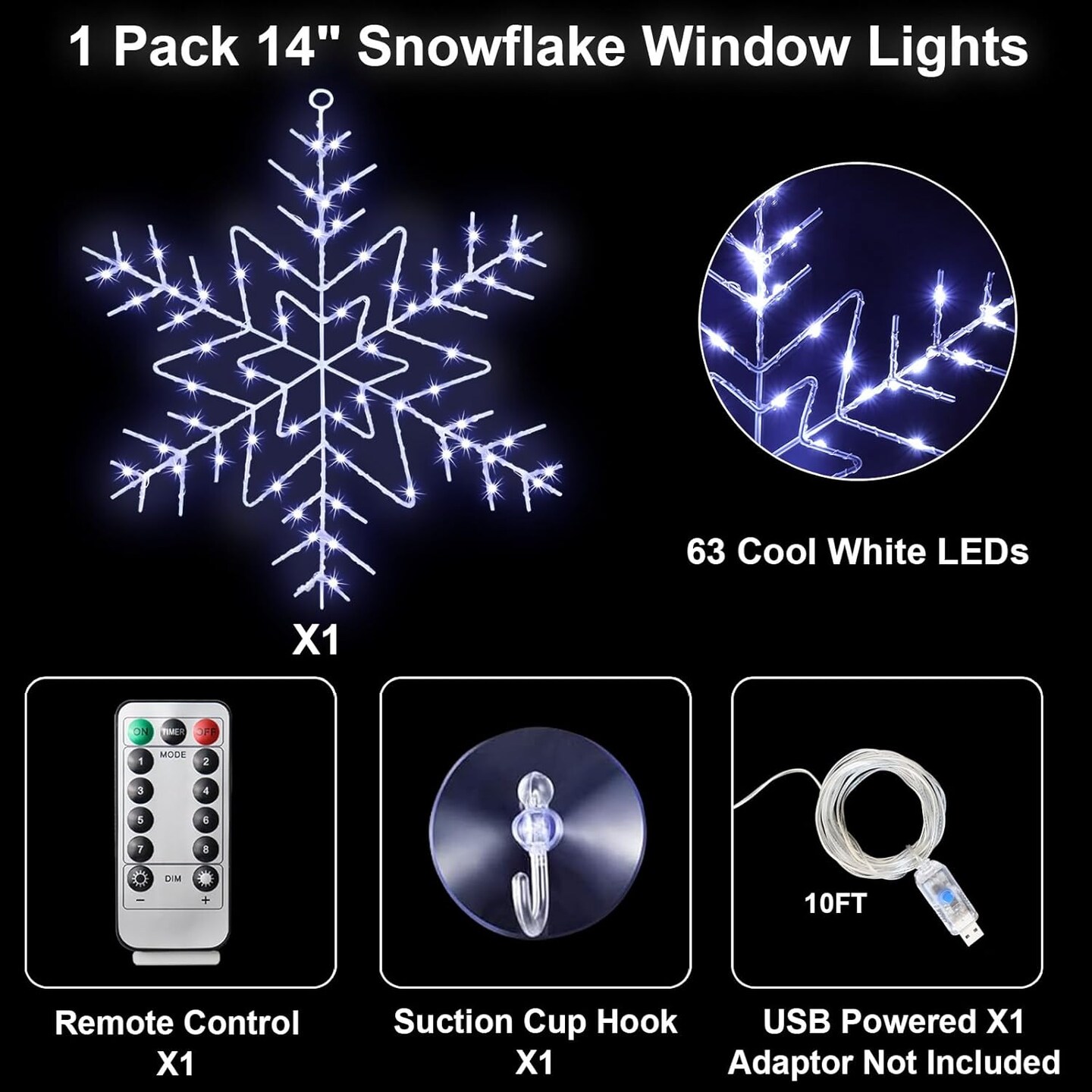 Christmas Snowflake Window Lights Decorations