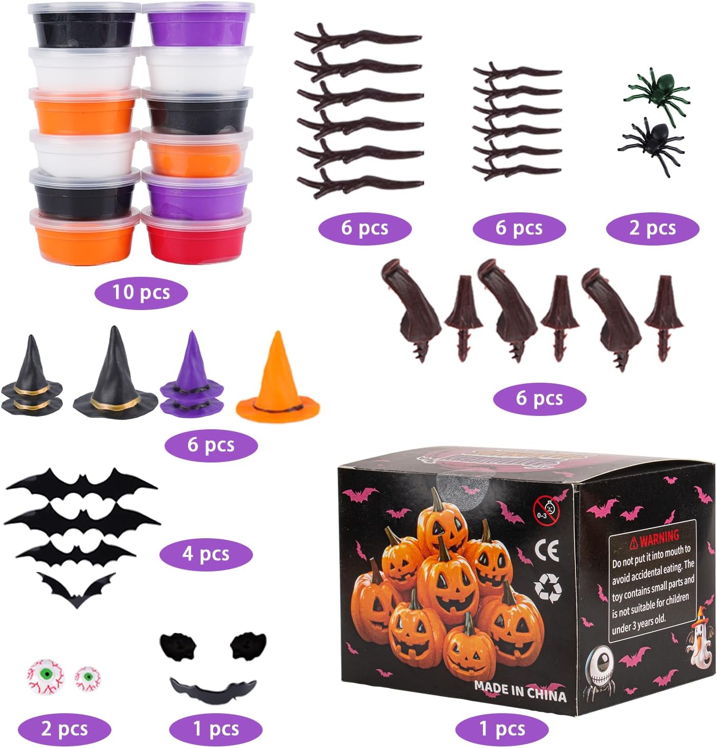 Halloween Pumpkin DIY Crafts Kit - Air Dry Clay Pumpkin Crafts for Kids