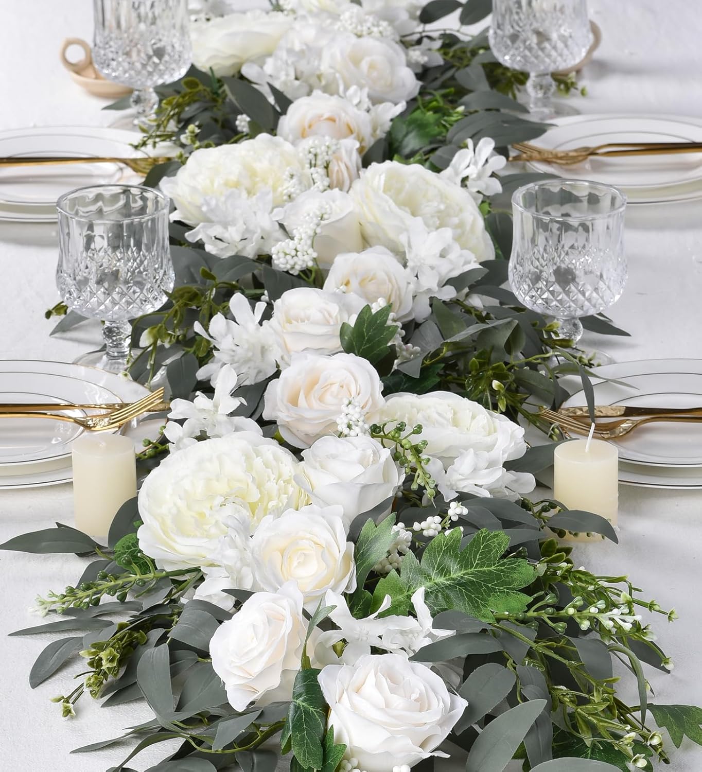2Pack Artificial Peony Flower Garland - 6ft/Strand