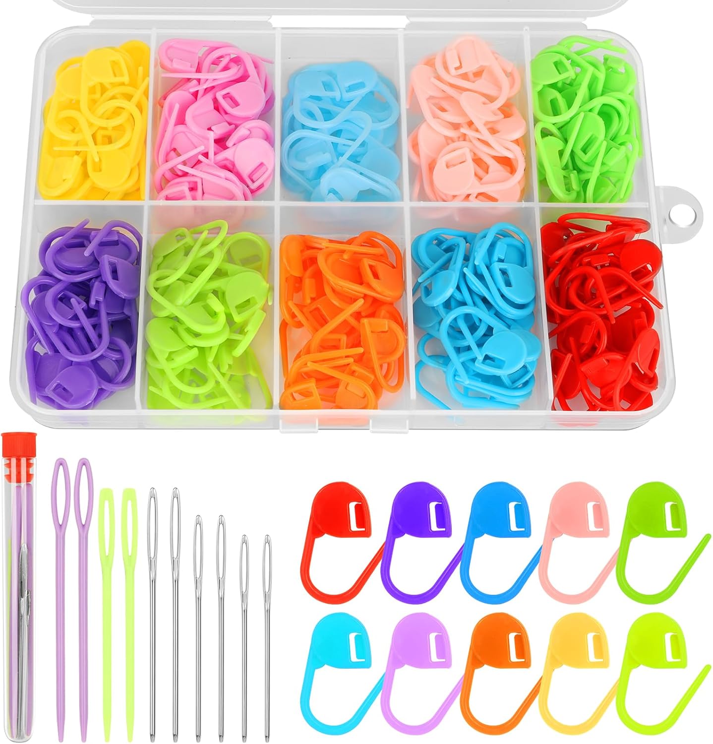 200 PCS Knitting Stitch Markers Crochet Supplies(Mix color)