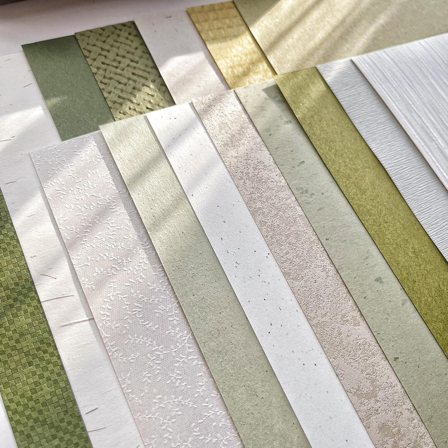 15 Sheets Textured Scrapbook Paper Assorted Set,5.8x8.3 Inch A5 (Forest Green)