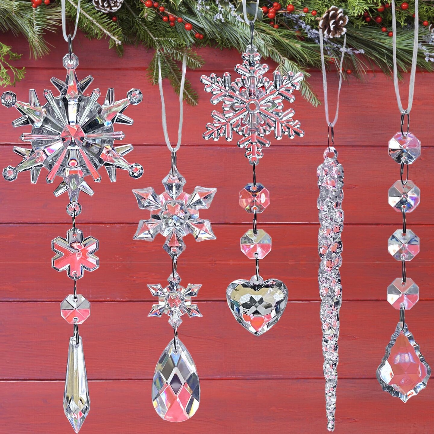21pcs Crystal Christmas Ornaments
