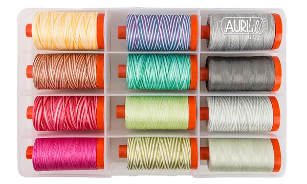 Aurifil Tula Pink Premium Collection Thread Set by Tula Pink | (12 50wt Cotton Large Spools.)