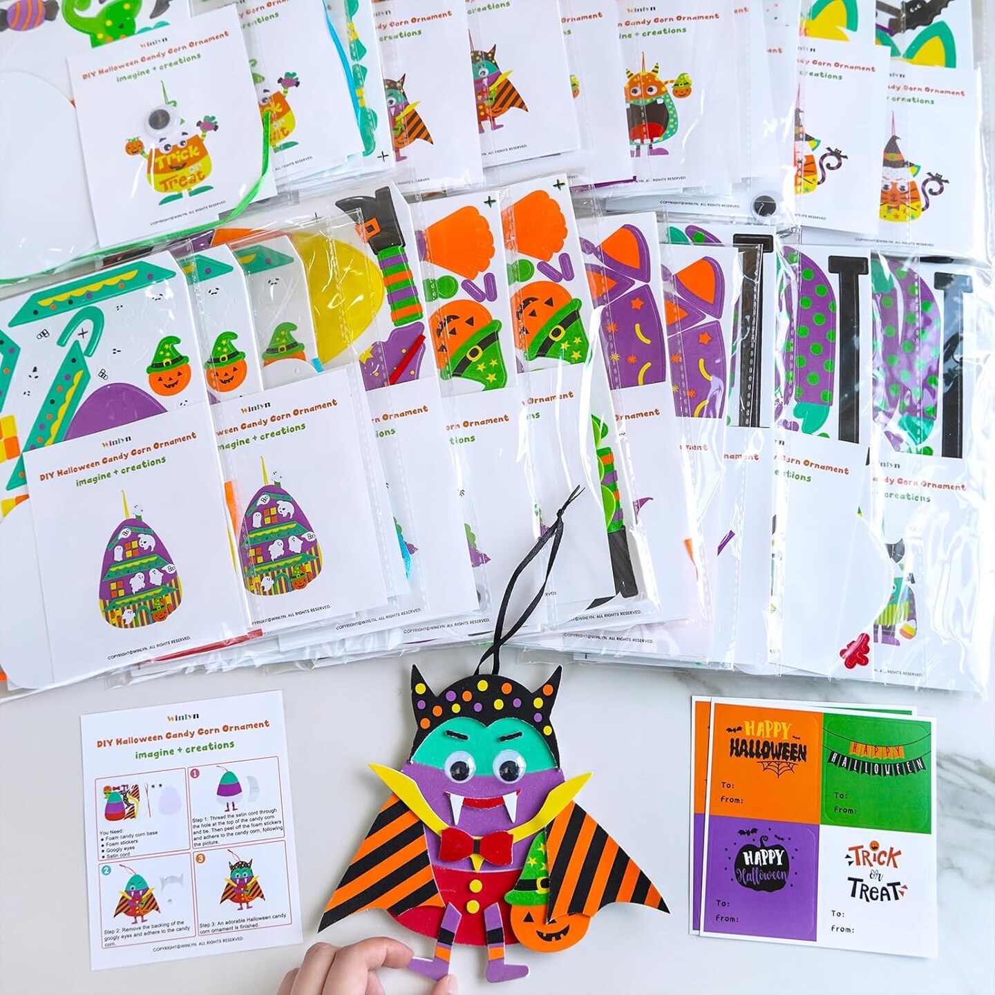 24 Sets Fall Crafts Kits - DIY Halloween Ornaments &#x26; Decorations Art Sets