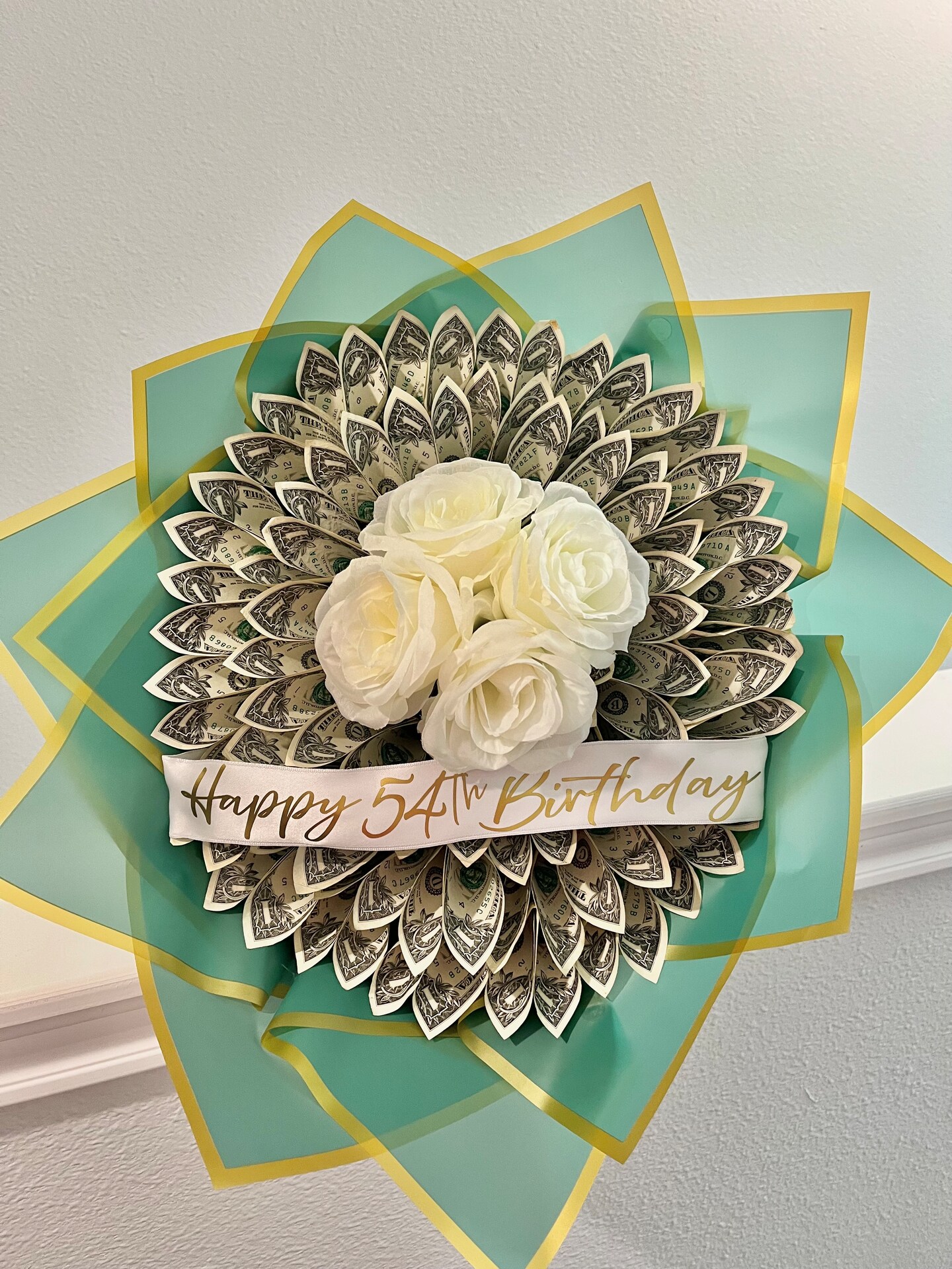 50 Dollar Money Bouquet for Birthdays, Holiday Presents, Graduation, Baby Shower, All Occasions