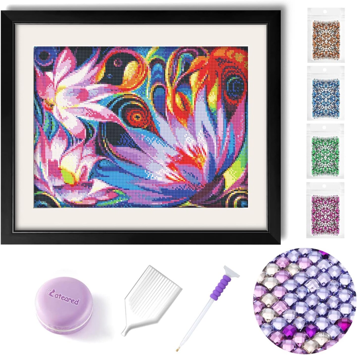 Square Rhinestone Diamond Painting Crystal (Cystal Square Drill) 13.78 x 2.76 x 1.97 inches