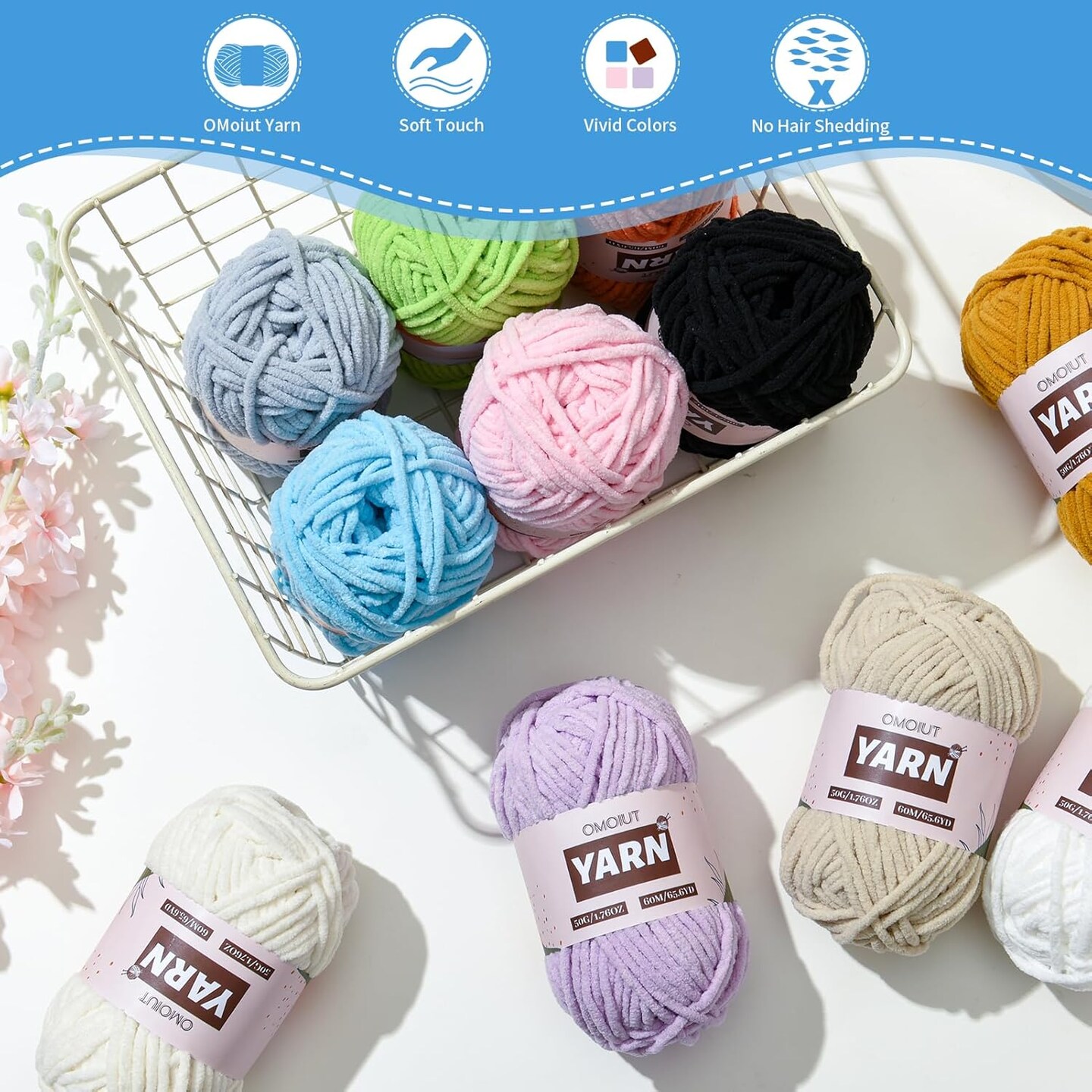 3 Packs Plush Chenille Chunky Crochet Yarn - Dark Pink
