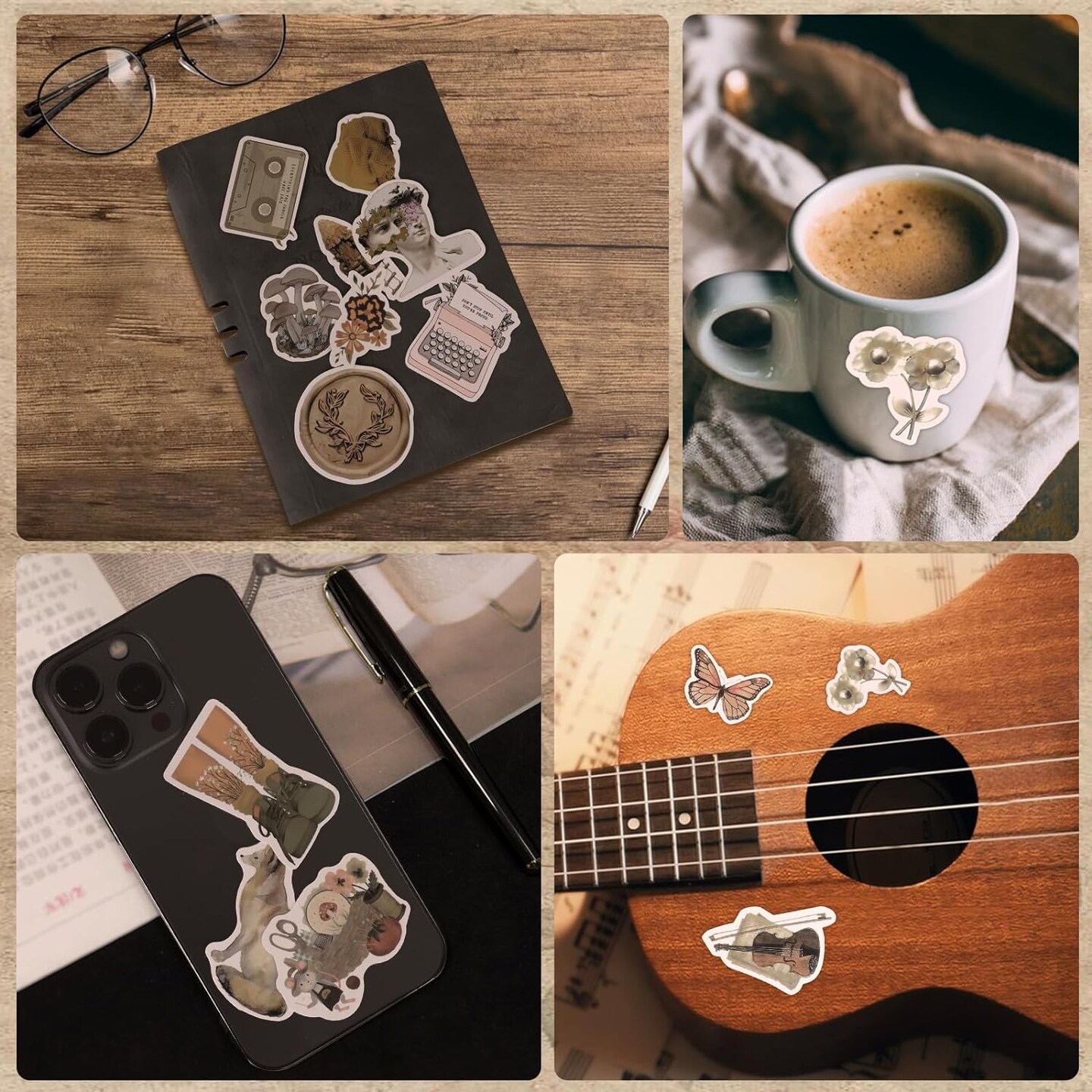 200Pcs Vintage Scrapbook Stickers