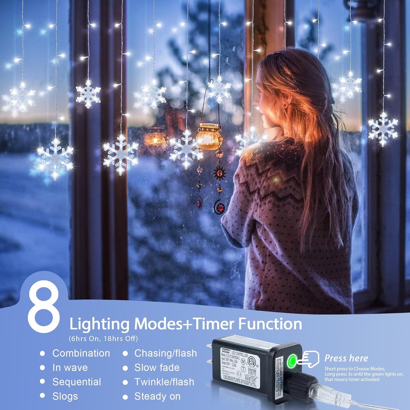 Christmas Snowflake Icicle Lights