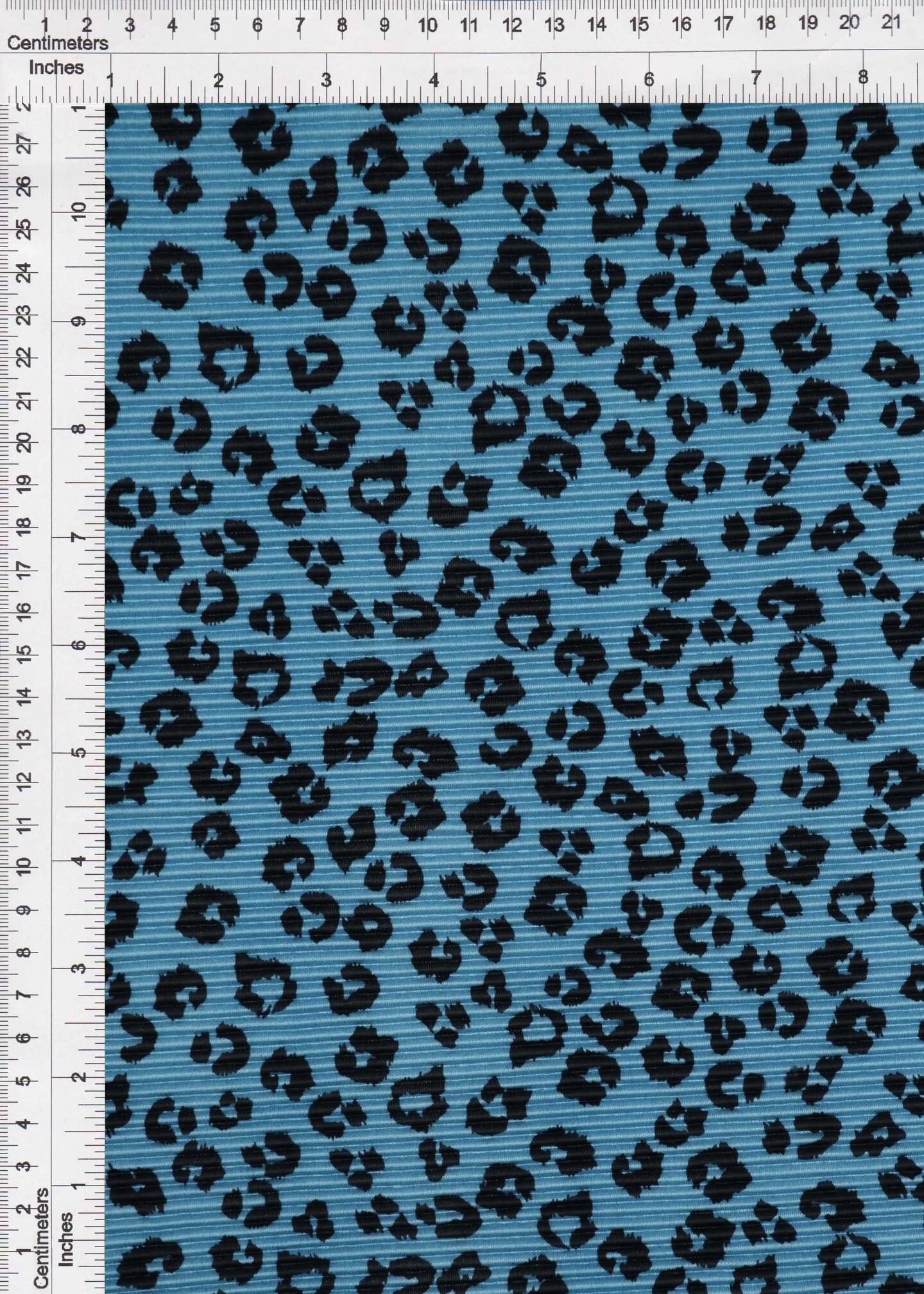 1 Yard Denim Vintage Animal Print Bodre Interlock Pleated Fabric 58/59 Inches Wide