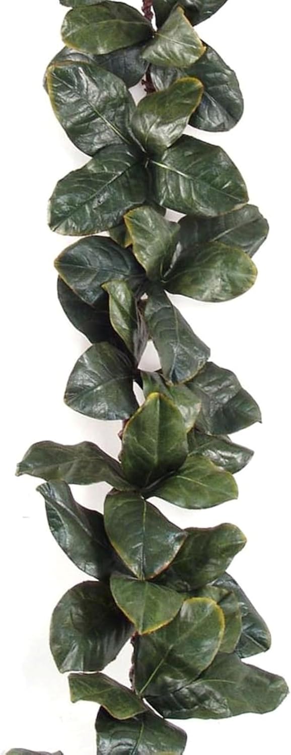 Set of 4, 6' Magnolia Garlands - Lifelike Artificial Floral Décor, Perfect for Home Interiors, Events, Weddings, and Seasonal Decorating