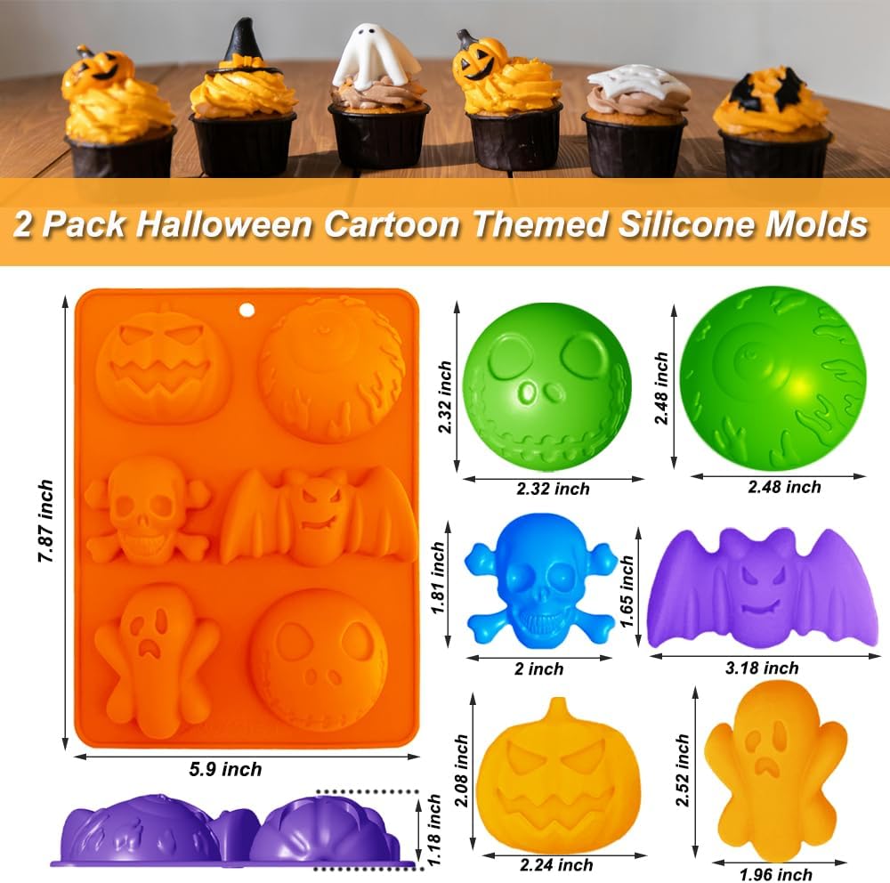 2 Pack Halloween Silicone Molds