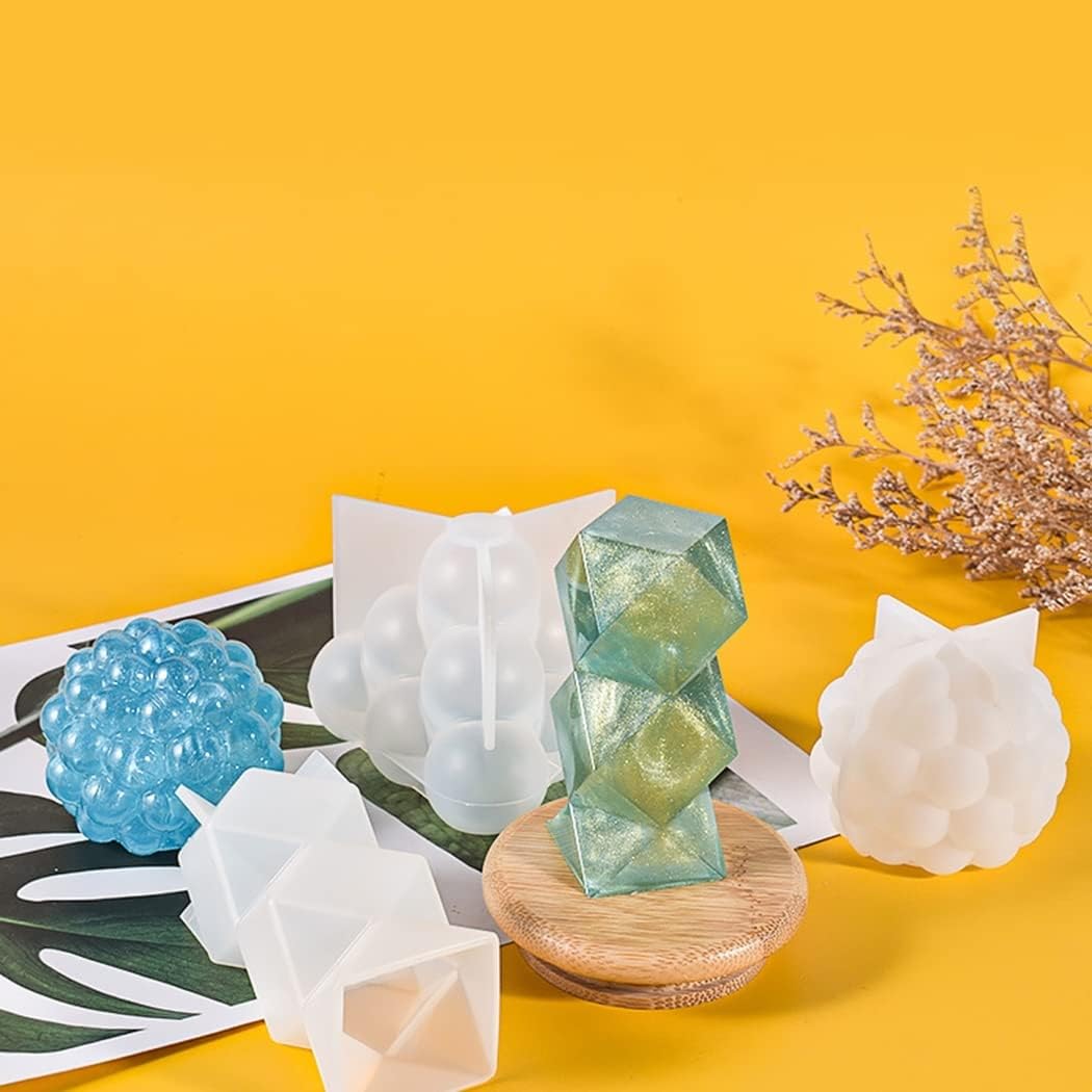 10 Pcs Geometric Candle Mold, Unique Candle Molds