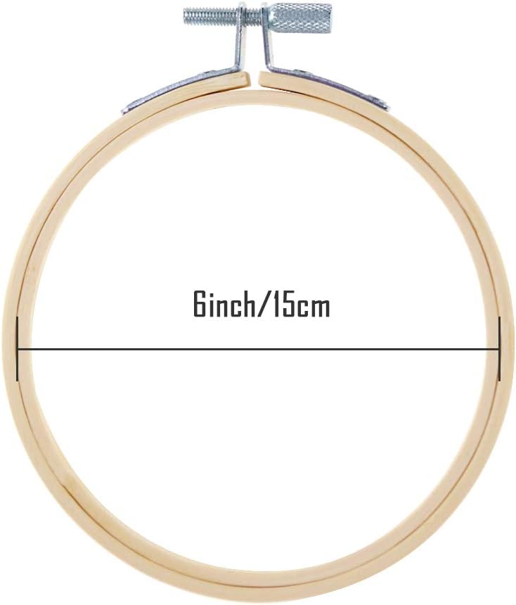 6 Pieces 6 inch/ 15cm Round Embroidery Hoops Bamboo Circle