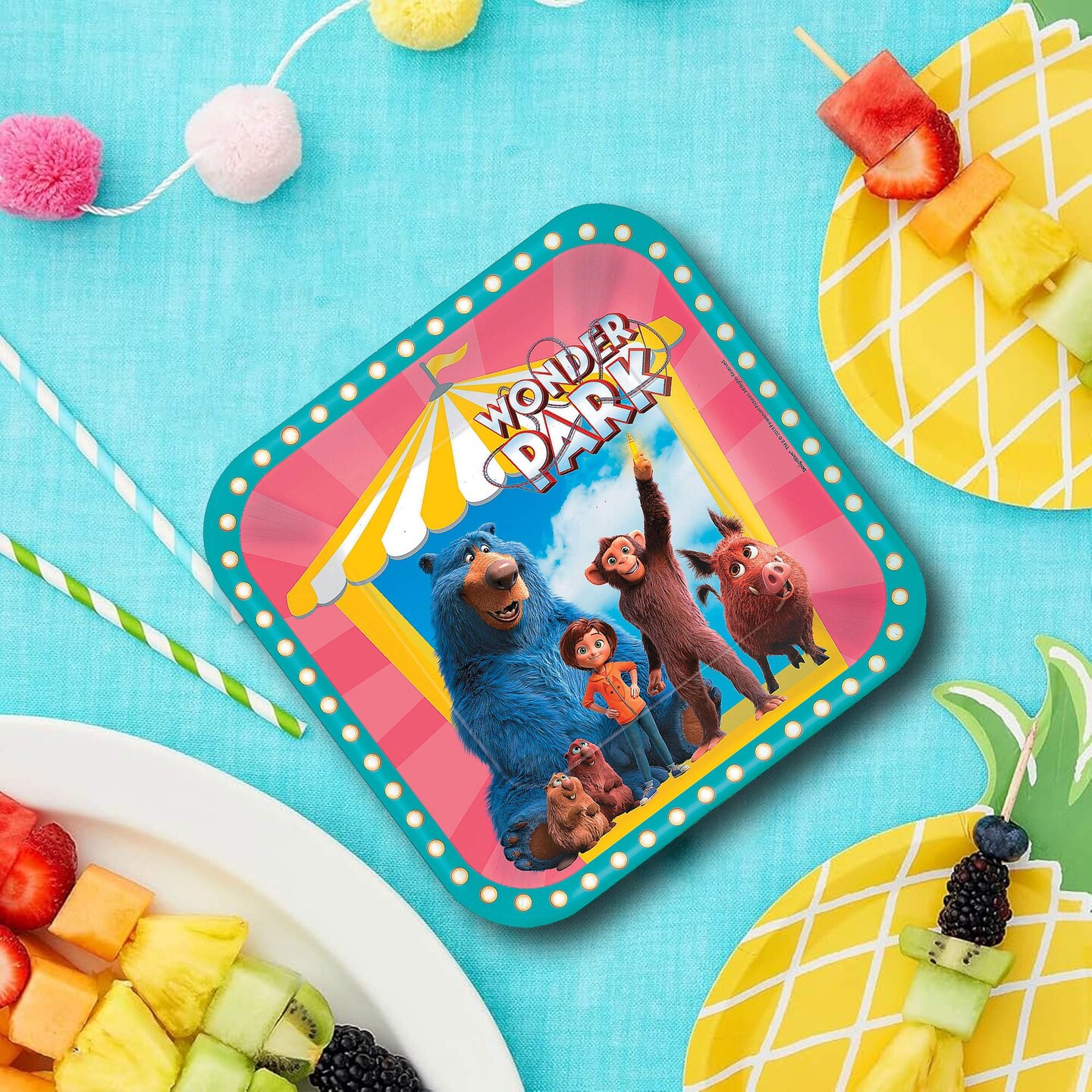 8 Count Wonder Park Party Square Paper Dinner Plates 9" Fun Character Themed Disposable Plates