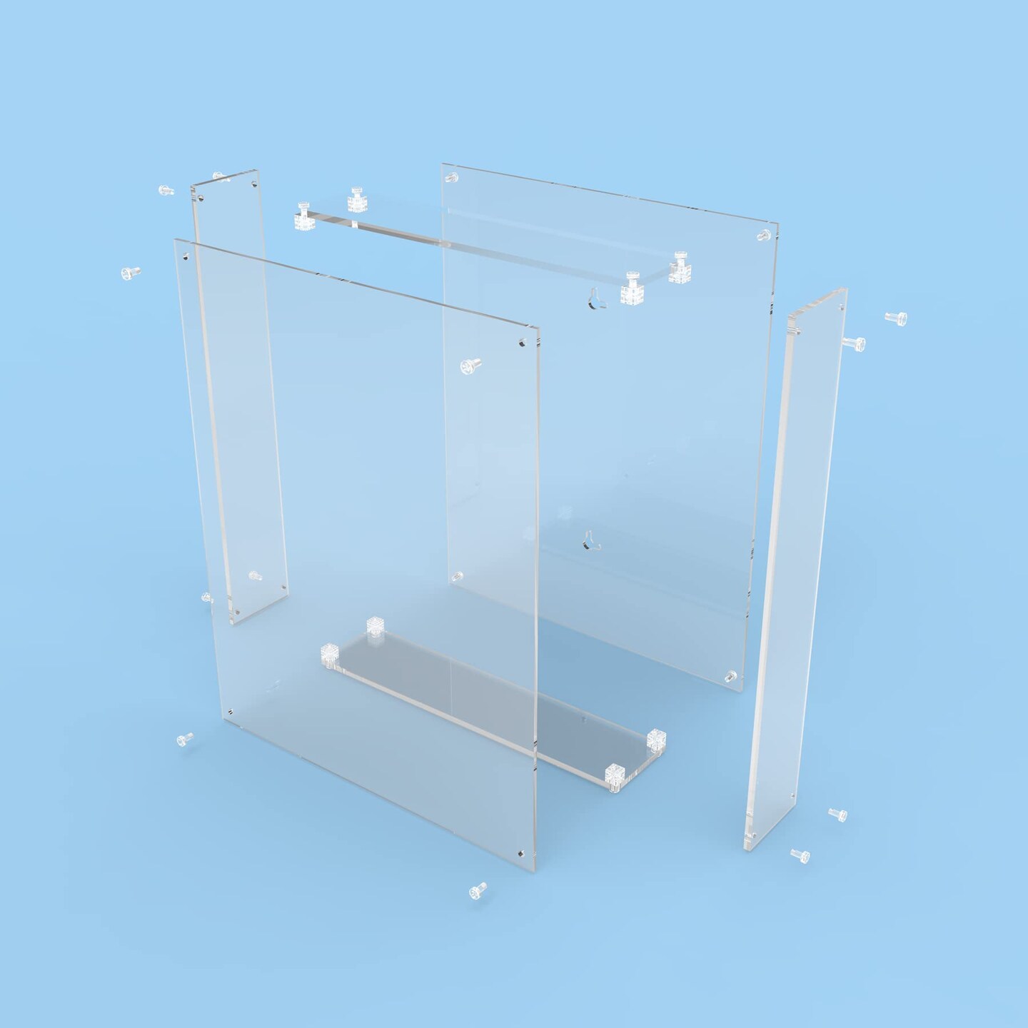 MarccTipton 11x14 Acrylic Shadow Box, Assemble Display Case, DIY Tabletop/Wall Mount Display Frame, All Clear Memory Box for Dried Flowers/Kids Room/Birthday/Wedding(11x14x2.5”, Need to be Assemble)