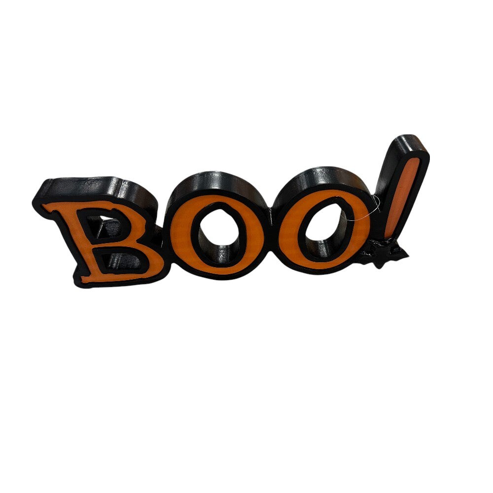 8&#x22; - BOO Sign Halloween Decor for Tabletop or Wall Hanging, Freestanding Rustic