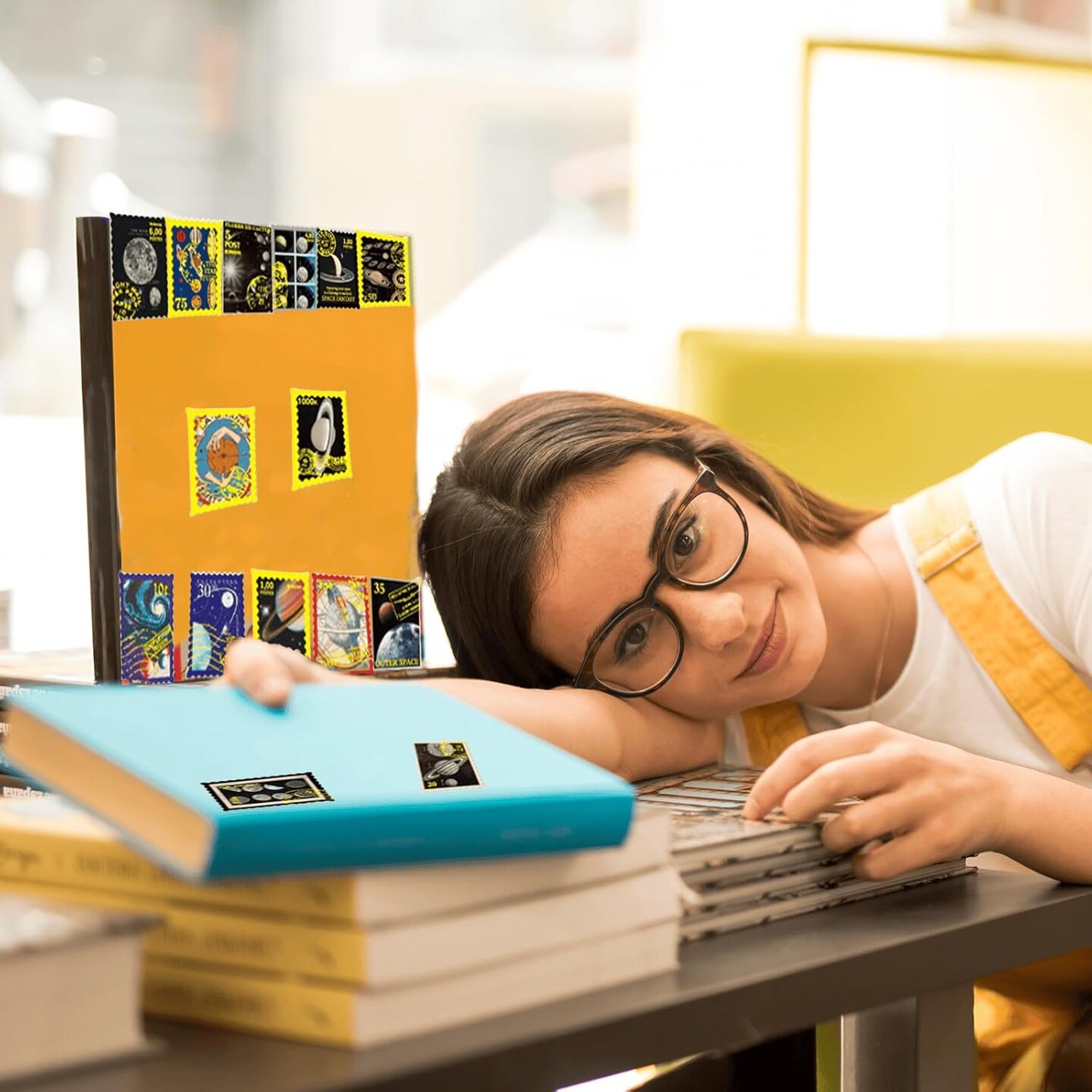 270PCS Vintage Postage Stamp Stickers for Album Scrapbook 6 Styles(Colorful)