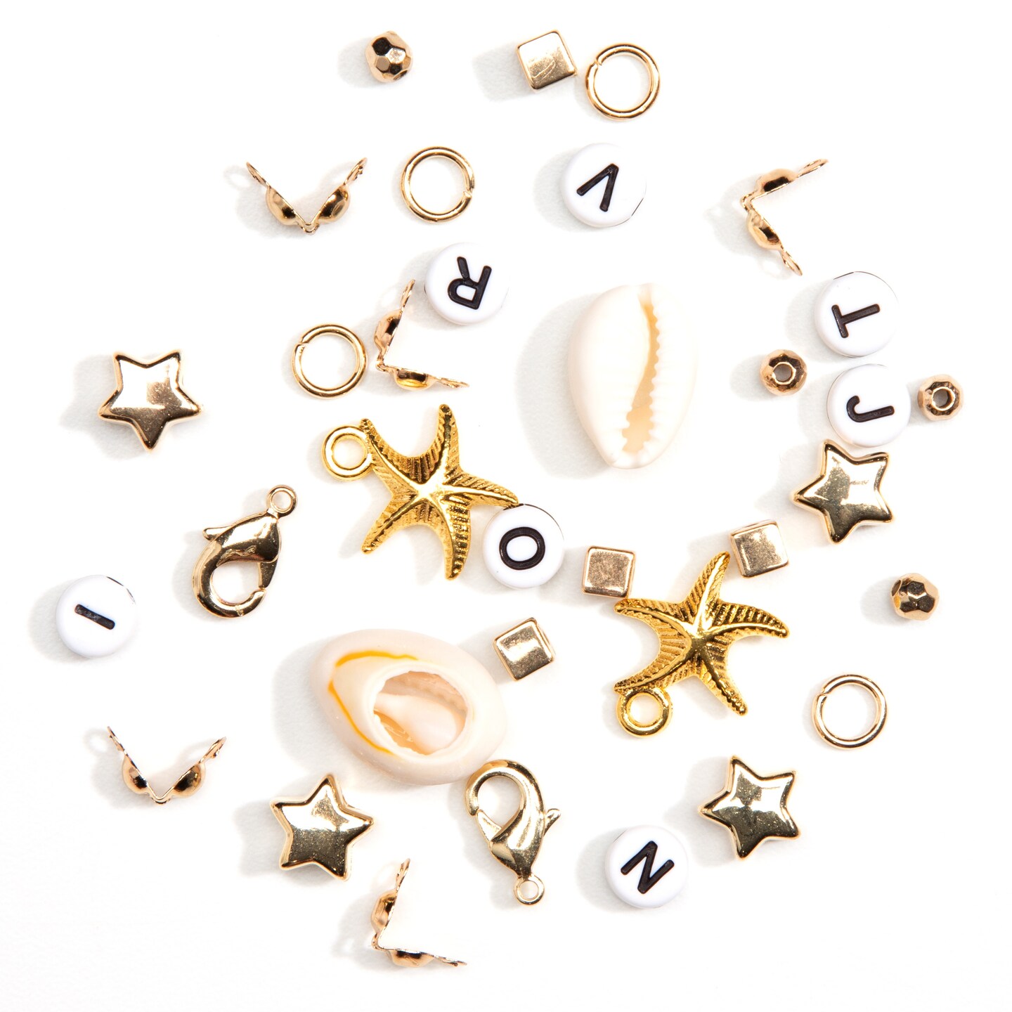 Cousin DIY Clay Spacer Jewelry Kit with Heishi Disk Beads, Alpha Beads, Findings, Cord, and Storage Box