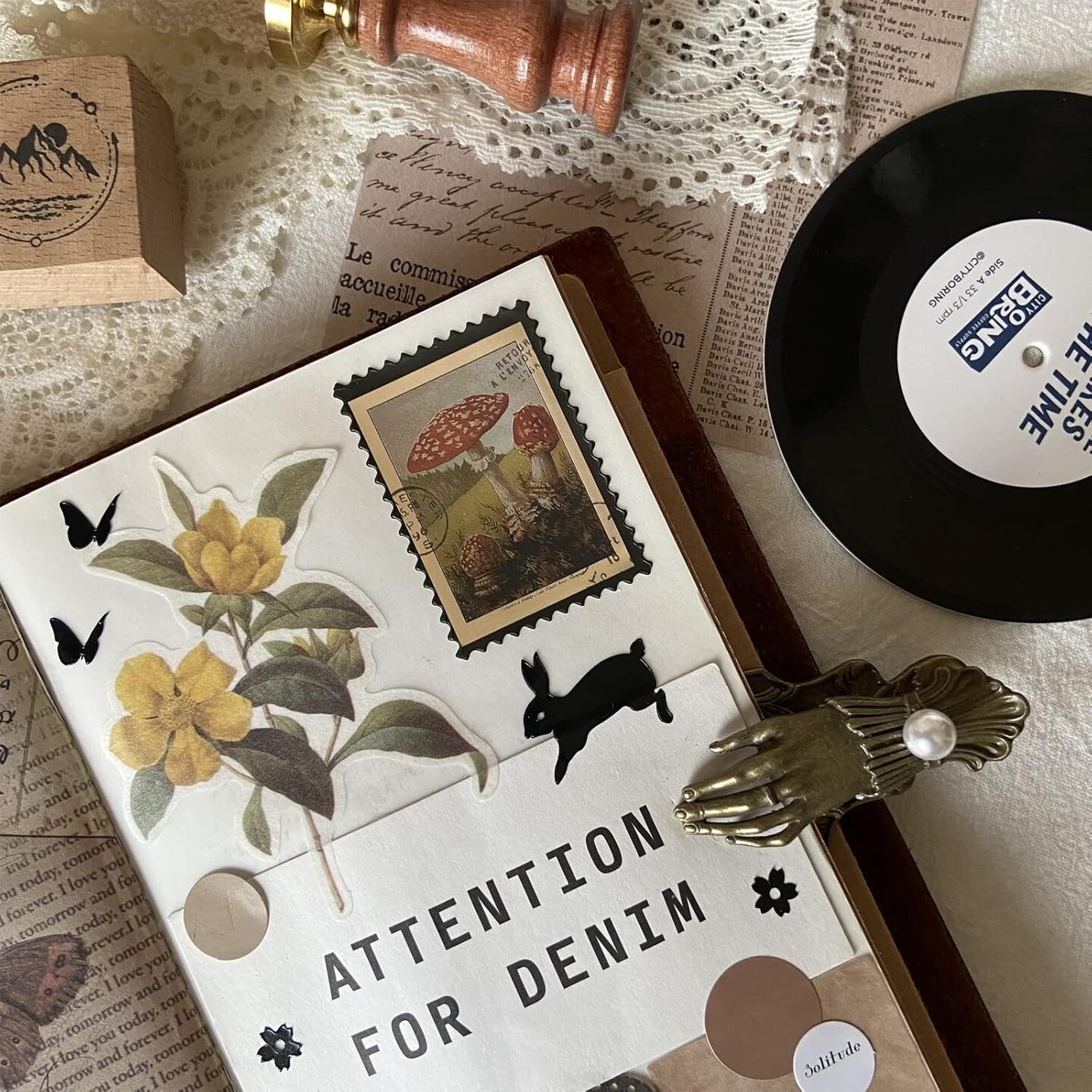 100 Pcs Vintage Postage Scrapbook Stamp Stickers (Fake Stamp 100 Pcs) 3 x 2 x 0.01 inches