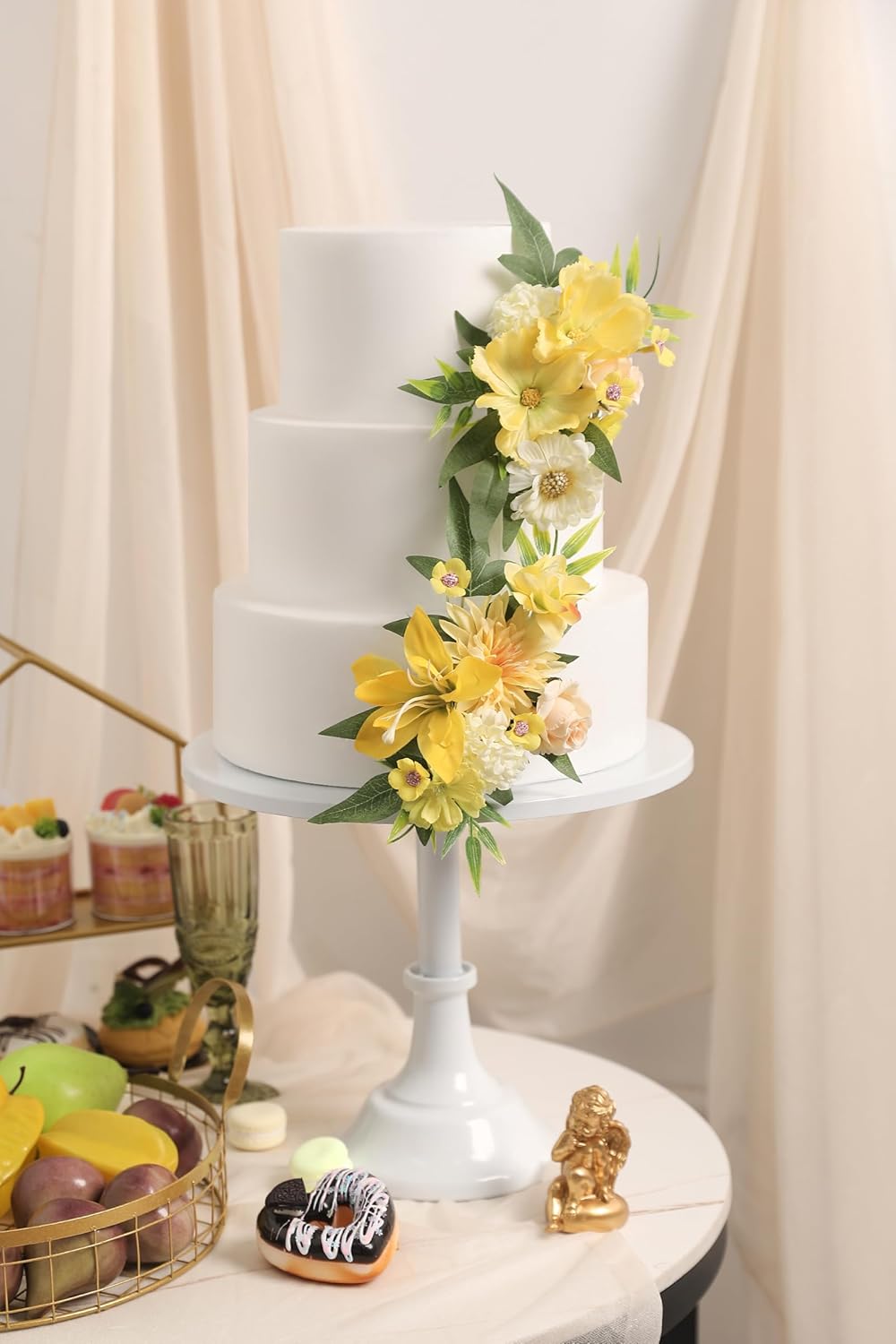 Fake Flower Heads Mini Yellow Artificial Flower
