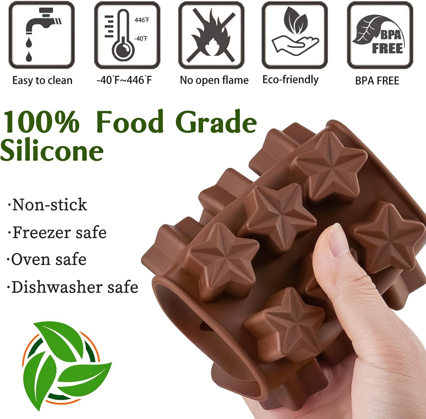 5PCS Silicone Chocolate Molds