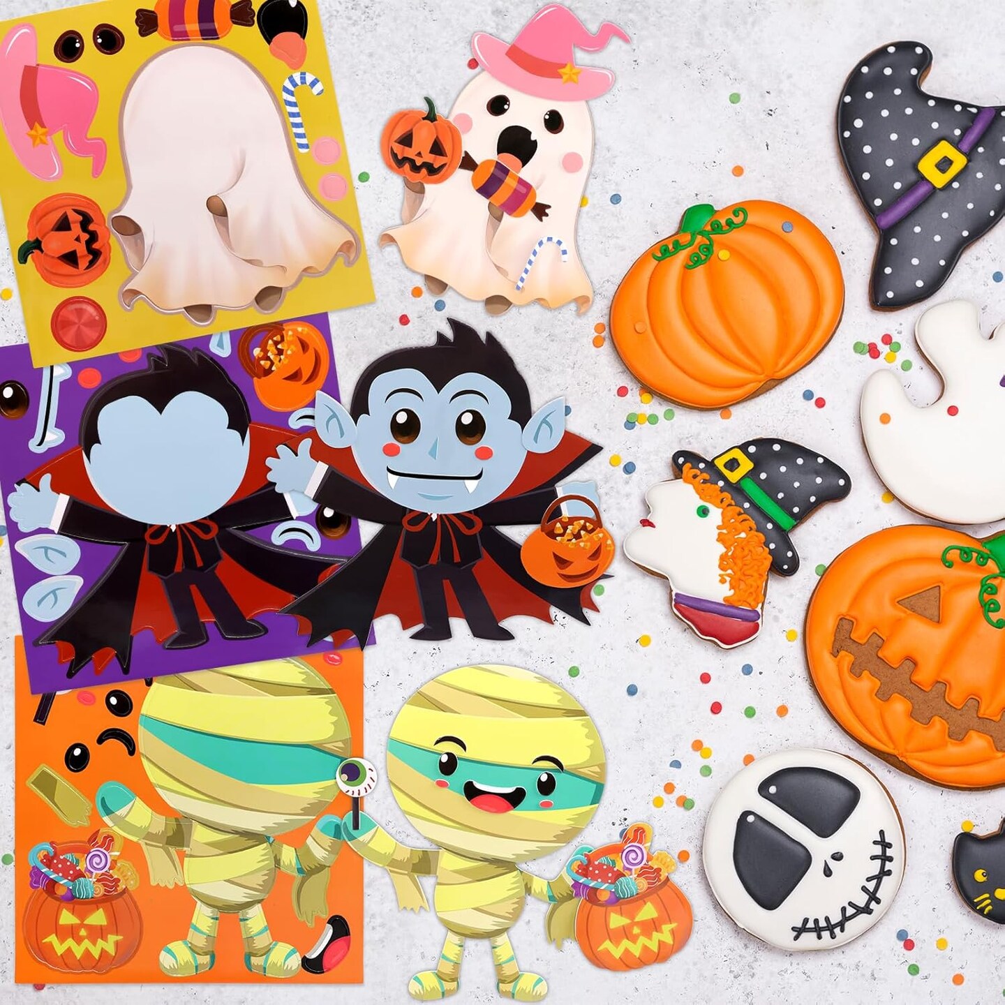 12 Sets -Halloween Crafts for Kids Make Your Own Character Foam