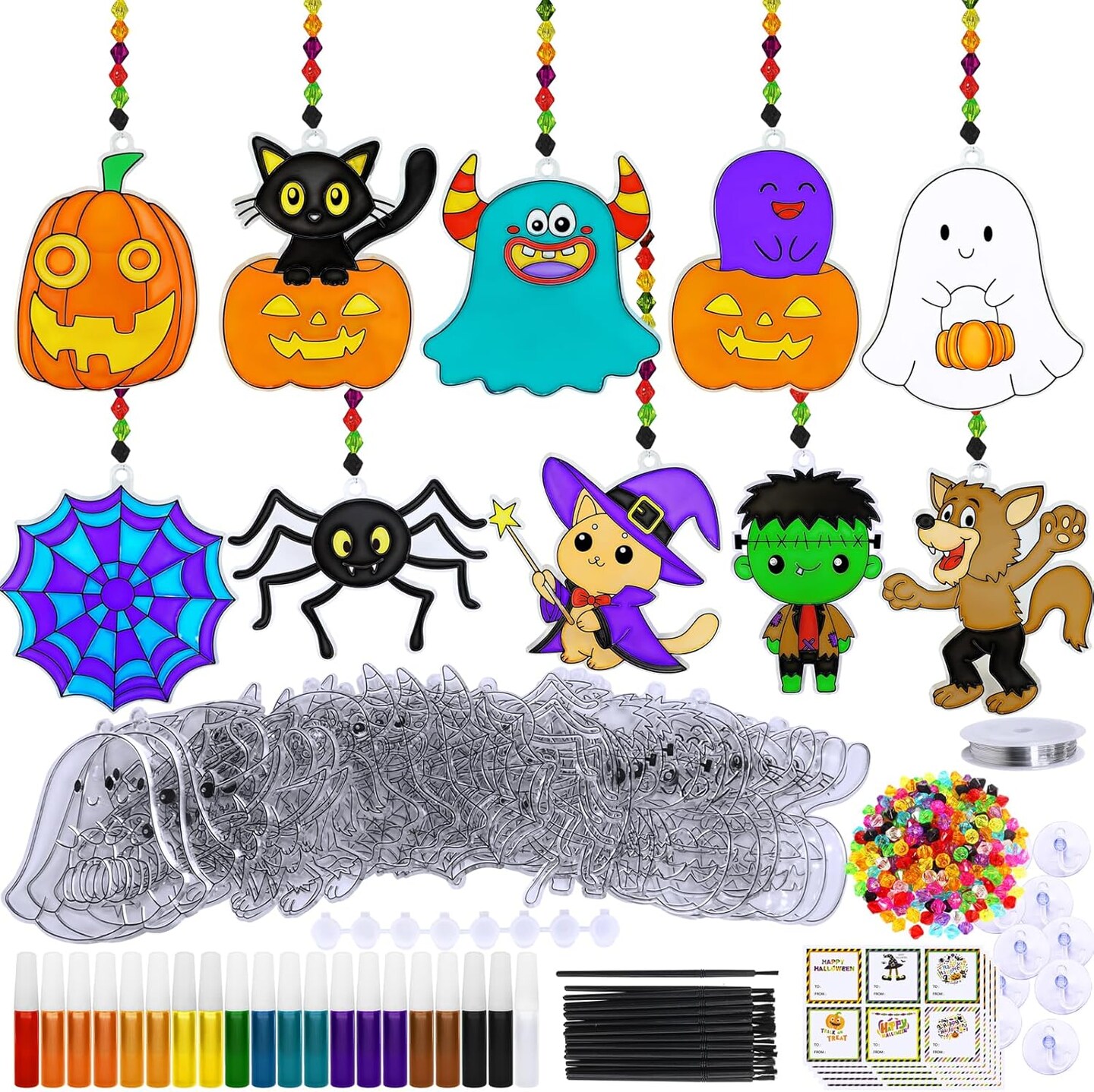 30 Sets Halloween Suncatchers Craft Kits