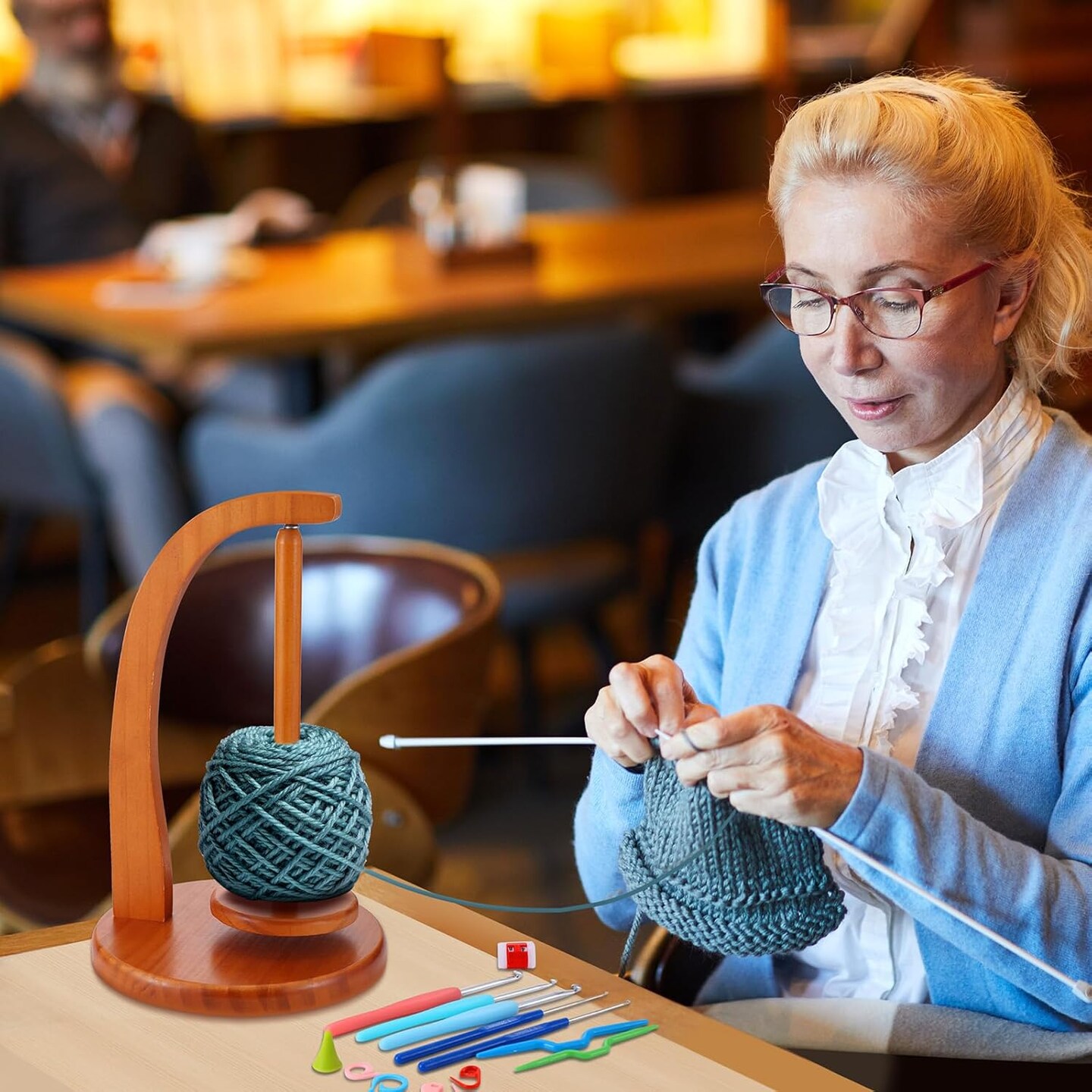 Yarn Holder for Knitting and Crocheting Crochet Hook