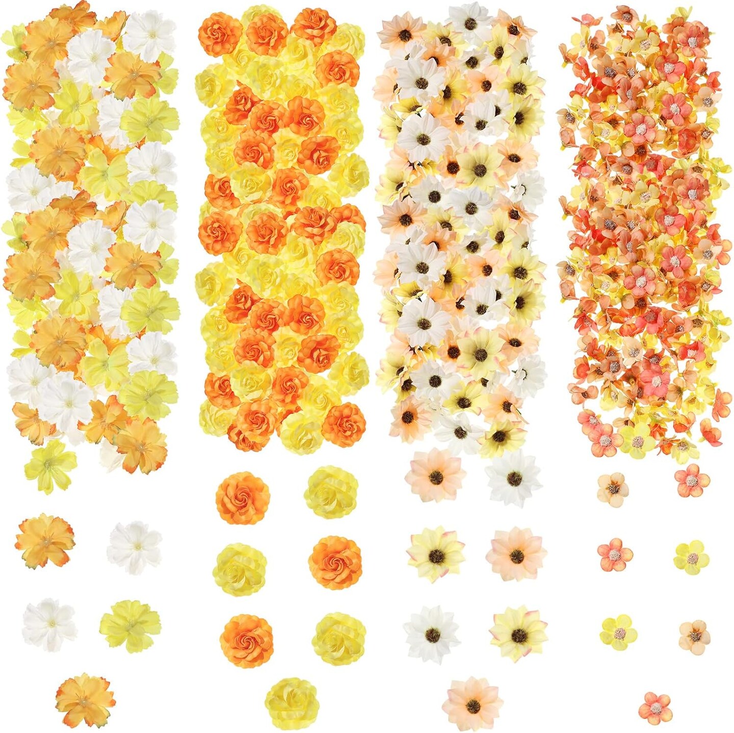 217 Pcs Mini Fake Flowers for Crafts Bulk Fake Flower Heads -2-4 cm ...