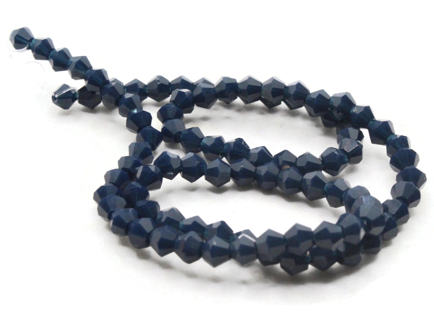 80 4mm Navy Blue Glass Faceted Bicone Beads
