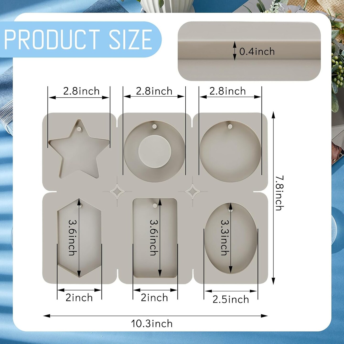 i 2 Pcs Silicone Wax Melt Molds Silicone Resin Keychain(Various Style)