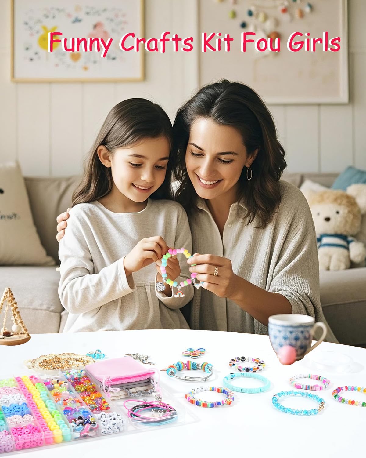 Bracelet Making Kit 3400 Pcs Beads (Girls’ Gift Set) 7.48 x 9.06 x 0.67 inches