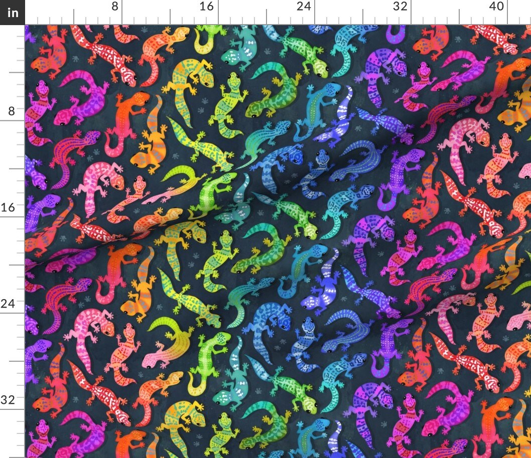 Bright Rainbow Cute Colorful Scales Reptile Pet Custom Printed Fabric by Spoonflower Various Fabrics by the Yard or Fat Quarter